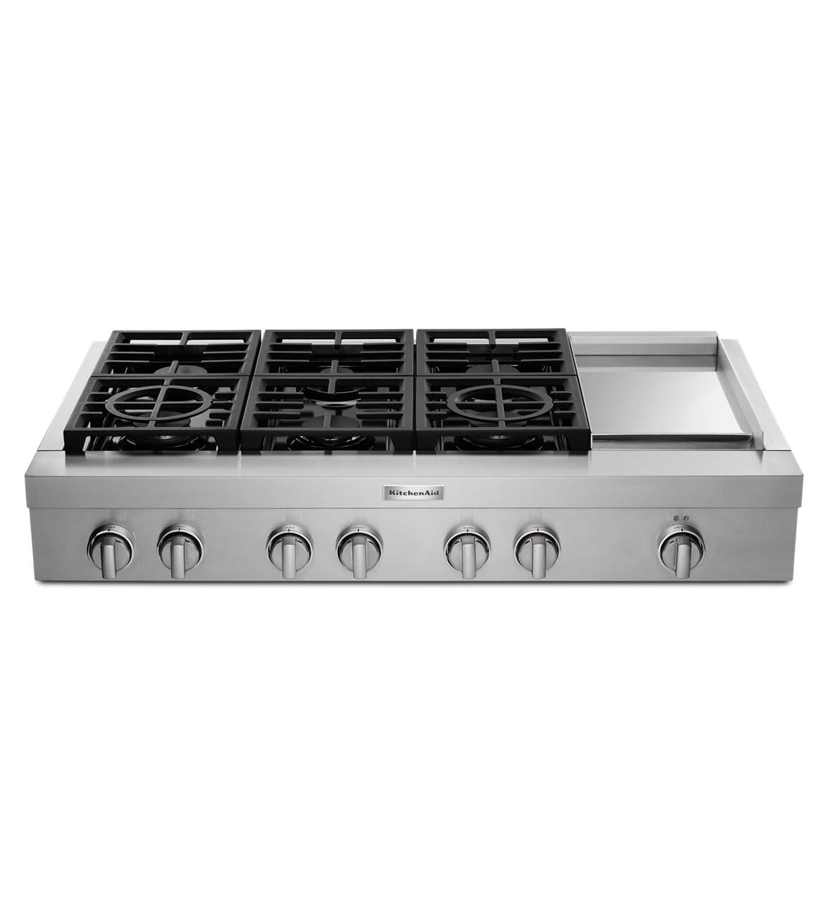 KitchenAid 48-in 6 burners Stainless steel Gas Cooktop (Griddle Included)