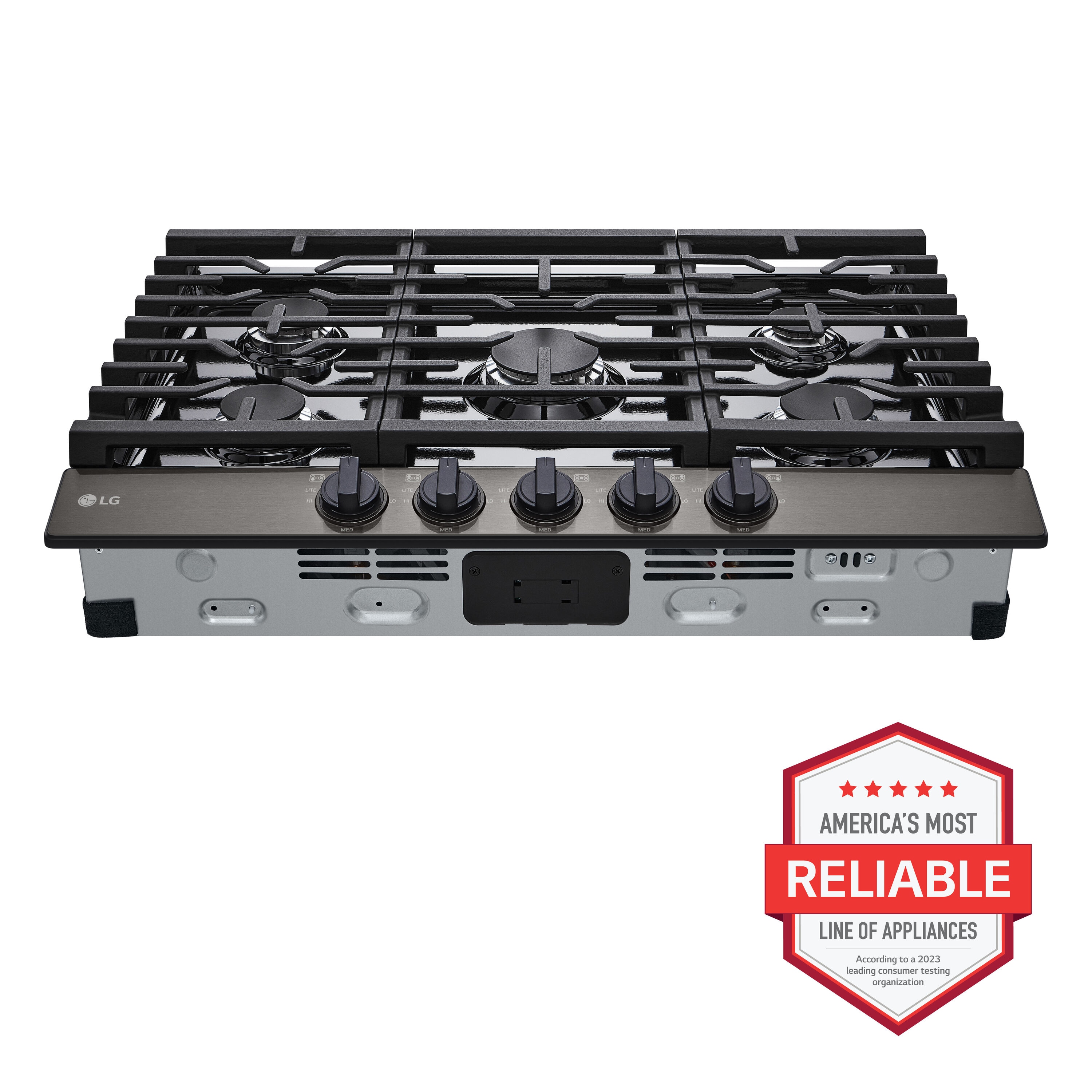LG 30-in 5 burners Black Stainless steel Gas Cooktop