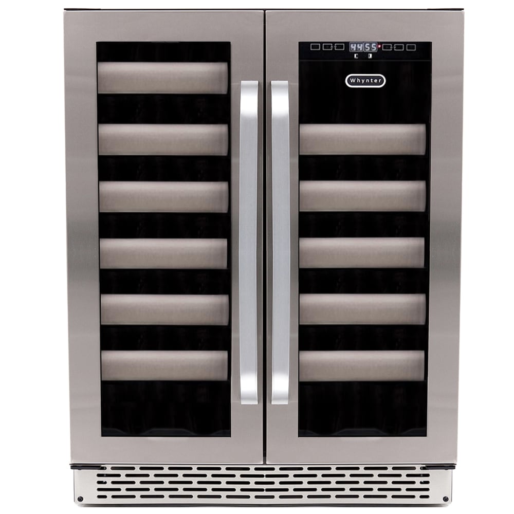 Whynter 24-in W 40 -Bottles Stainless Steel Dual Zone Cooling Built-in/Freestanding Indoor Wine Cooler
