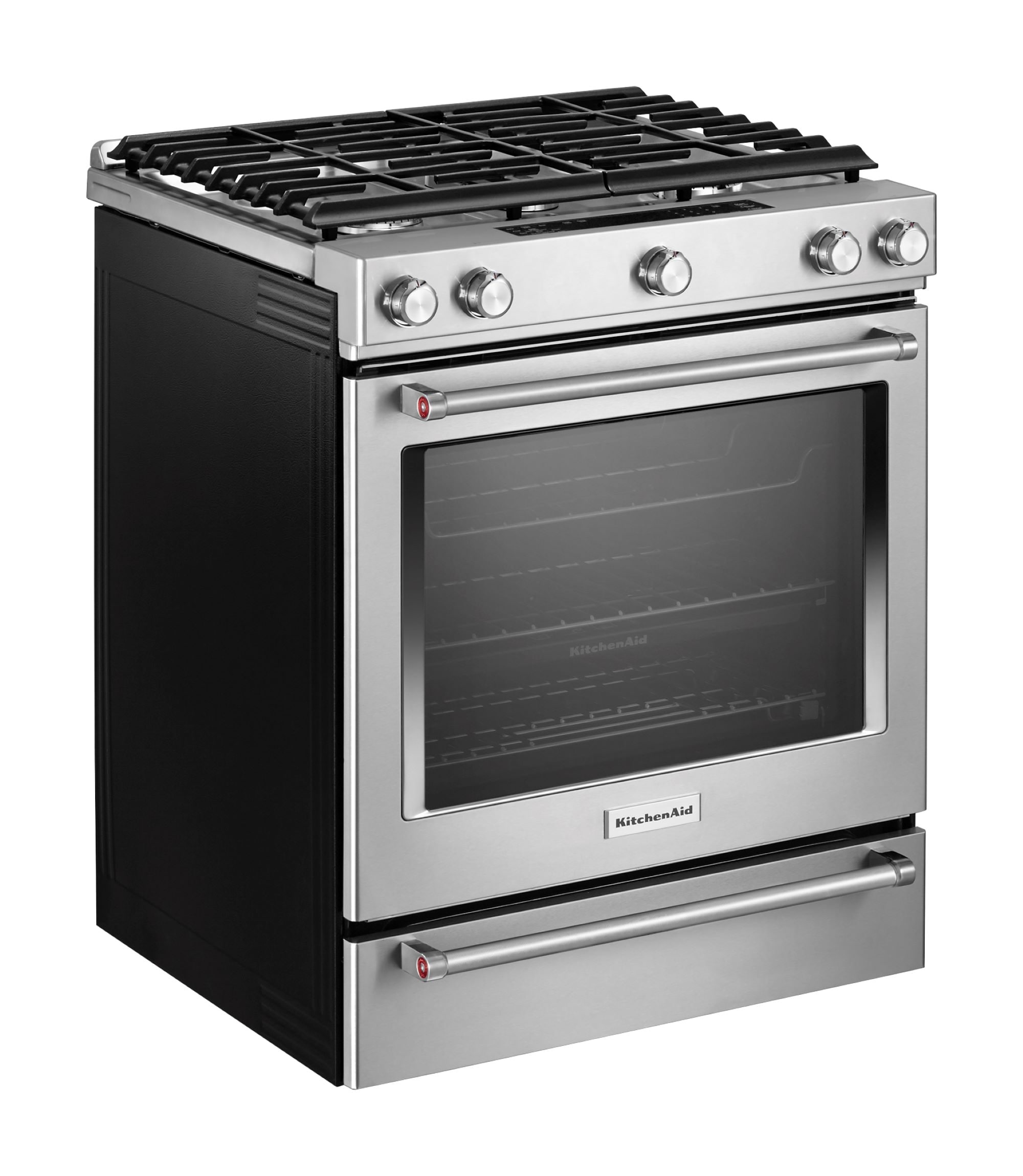 KitchenAid 30-in 5 burners 6.5-cu ft Convection Oven Slide-In Natural Gas Range ( Stainless steel )