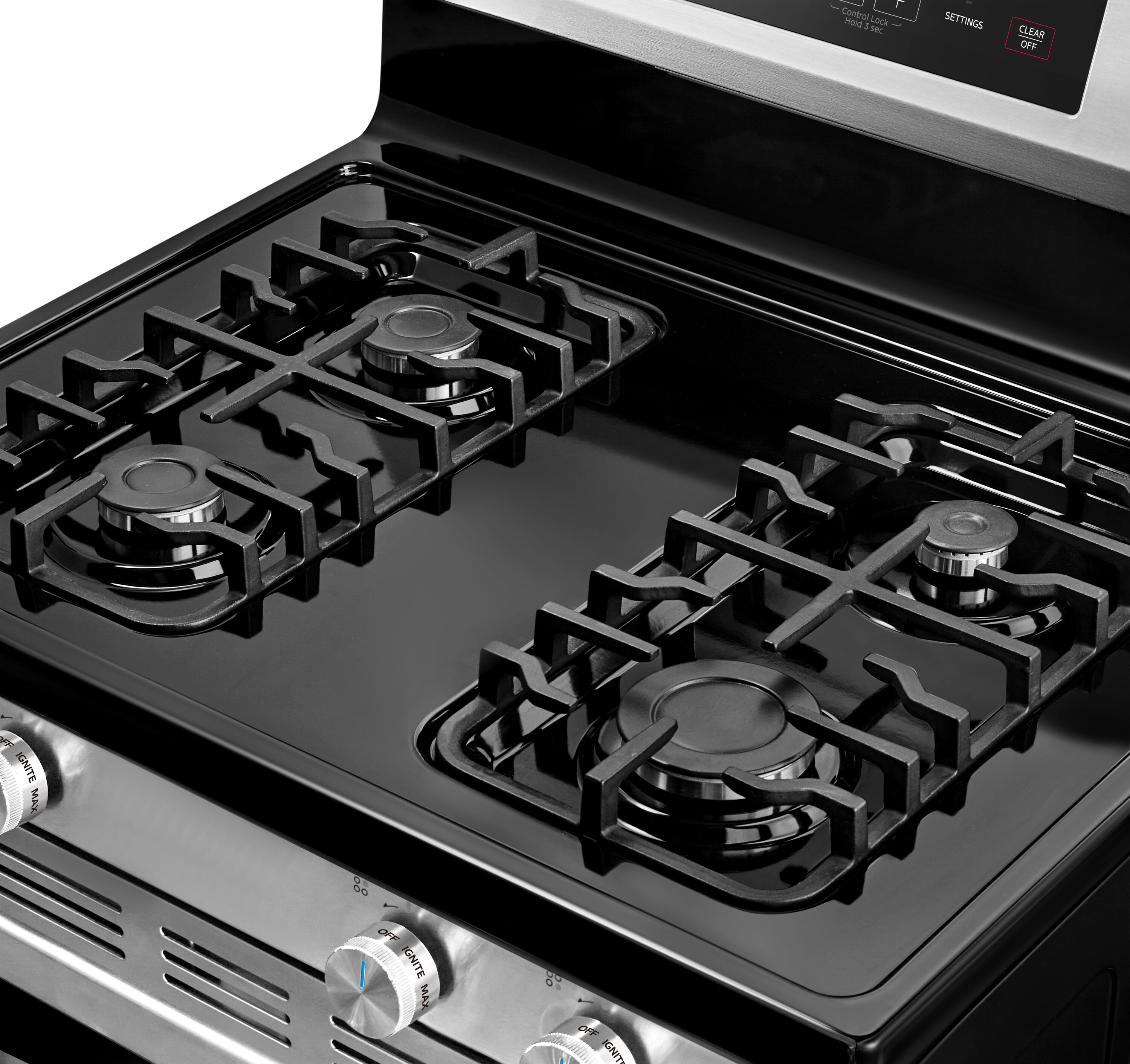 Midea 30-in 4 burners 6.1-cu ft Freestanding Natural Gas Range ( Stainless steel )