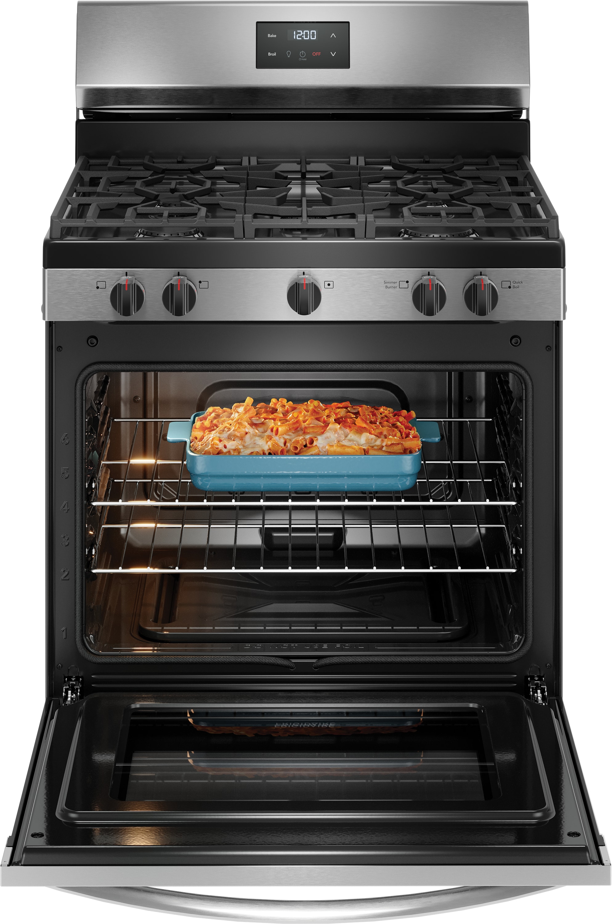 Frigidaire 30-in 5 burners 5.1-cu ft Freestanding Natural Gas Range ( Stainless Steel )