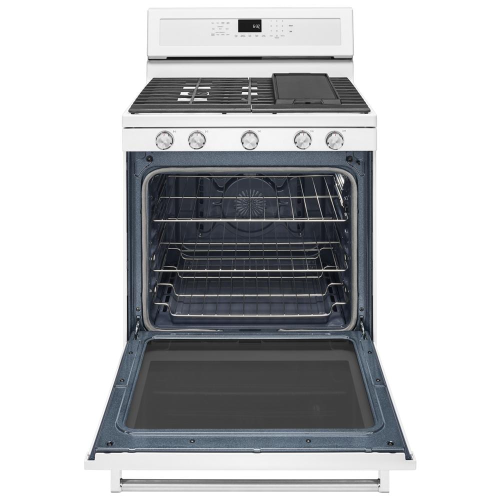 KitchenAid 30-in 5 burners 5.8-cu ft Convection Oven Freestanding Natural Gas Range ( White )