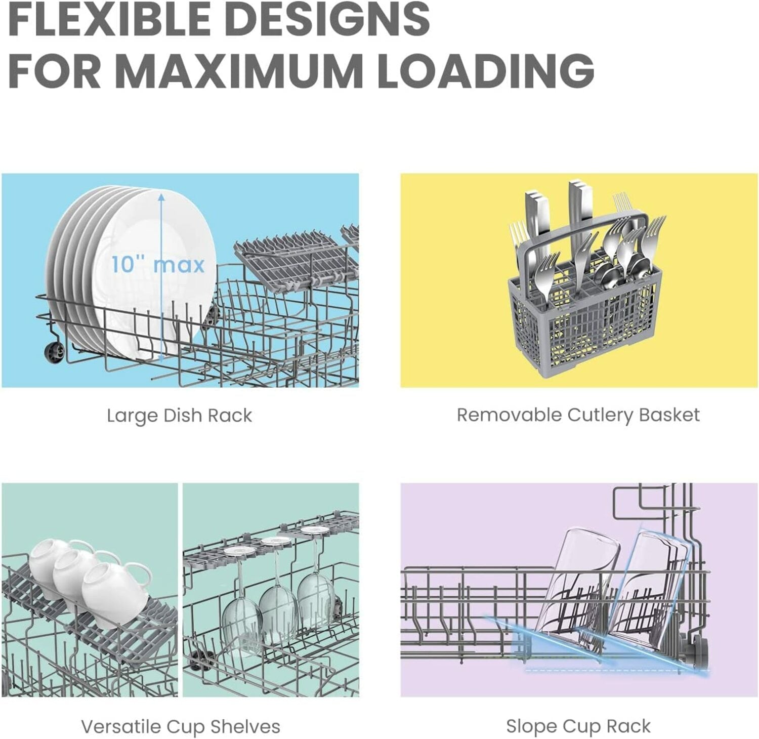 Comfee 21 6 in Portable Countertop Dishwasher White ENERGY STAR 49 dBA