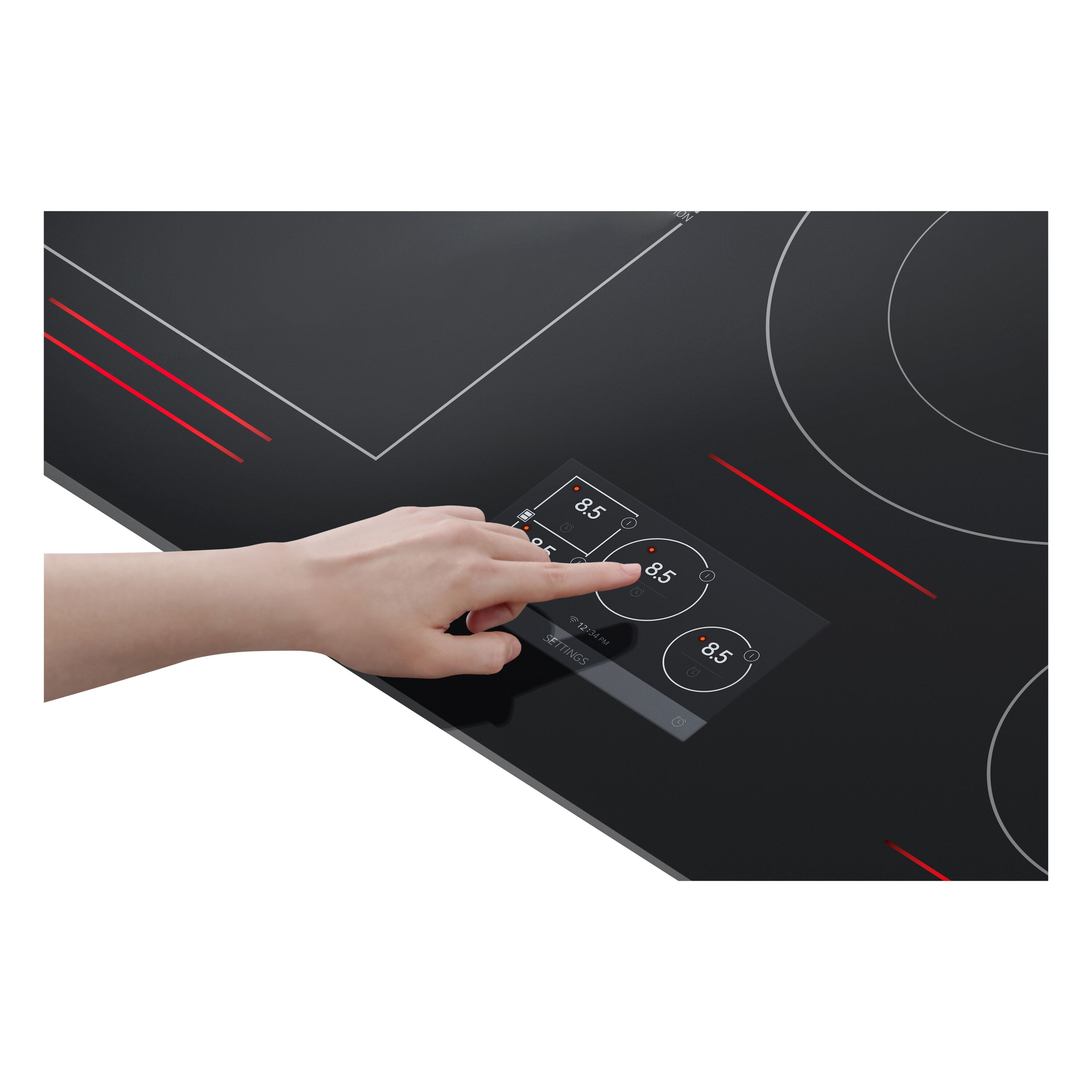 LG STUDIO 30-in 4 burners Black Smart Compatible Induction Cooktop