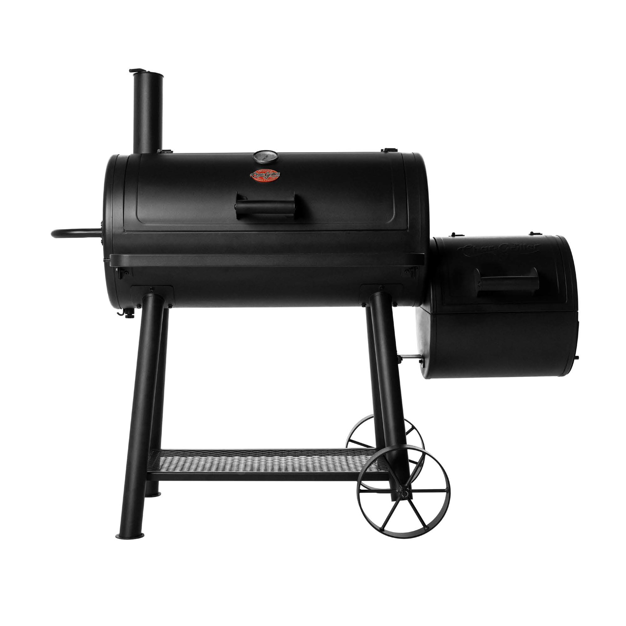 Char-Griller Dakota 625-Sq. in Black Horizontal Charcoal Smoker
