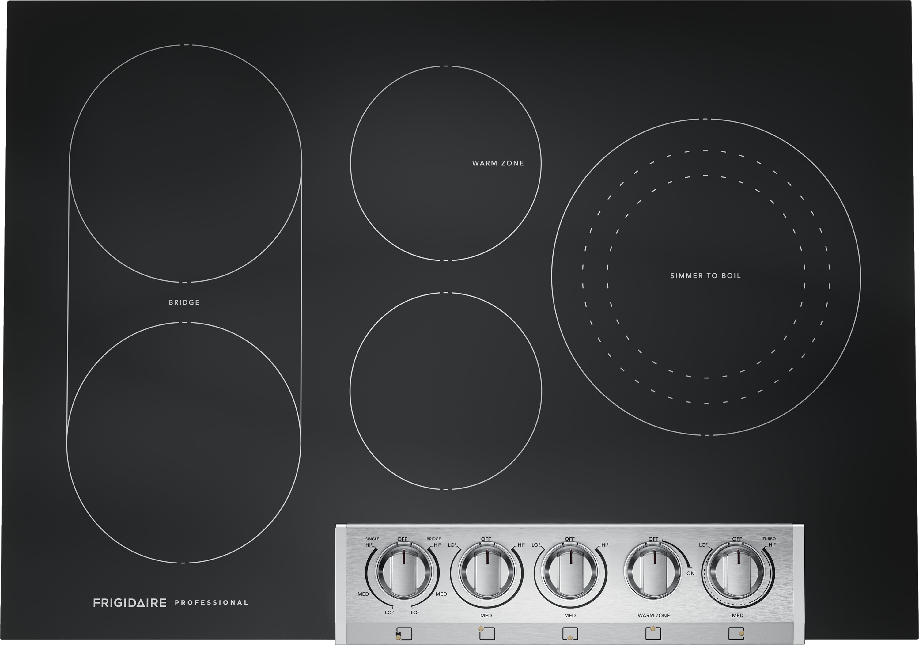 Frigidaire Professional 30-in 5 burners Smooth Surface (Radiant) Stainless steel Electric Cooktop with Bridge Element