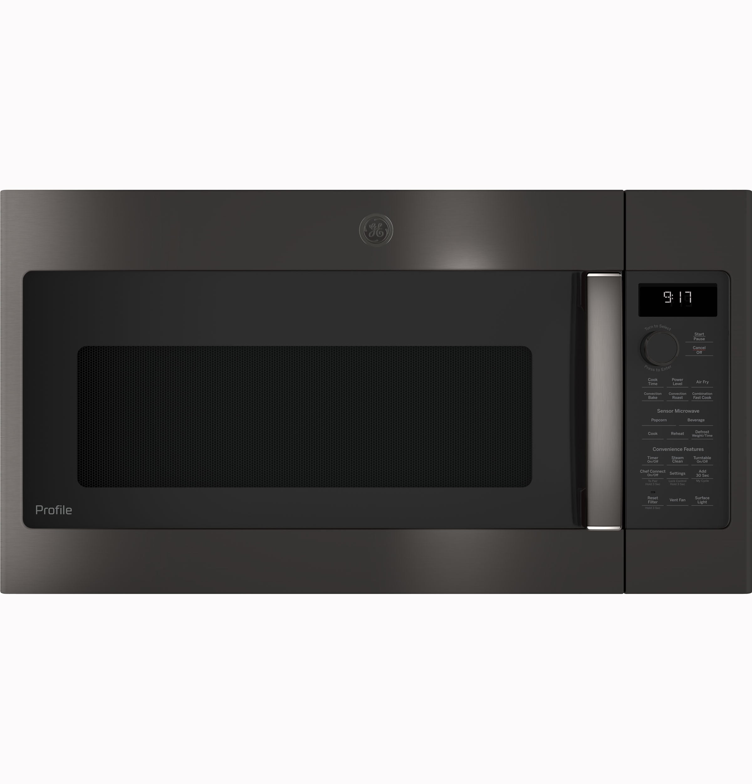 GE Profile 1 7 cu ft Over the Range Convection Microwave with Sensor Cooking Black Stainless
