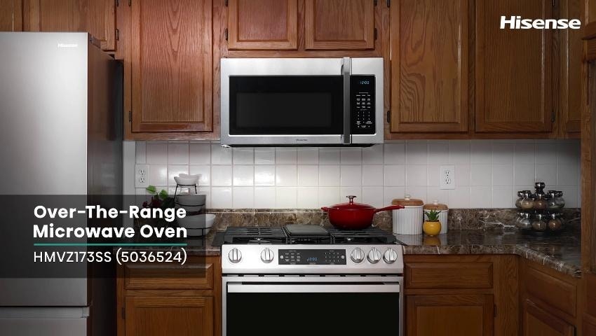 Hisense 1 7 cu ft 1000 Watt Over the Range Microwave with Sensor Cooking Stainless Steel
