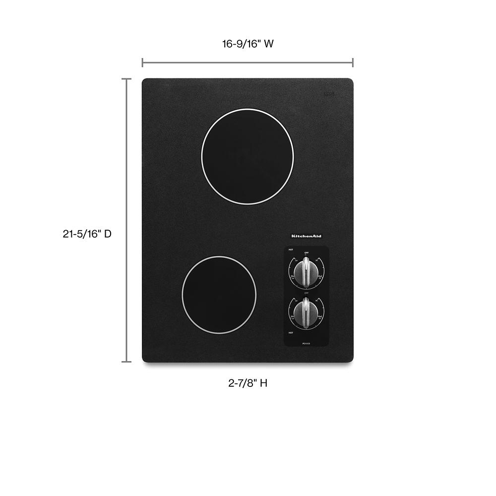 KitchenAid 15-in 2 burners Smooth Surface (Radiant) Black Electric Cooktop