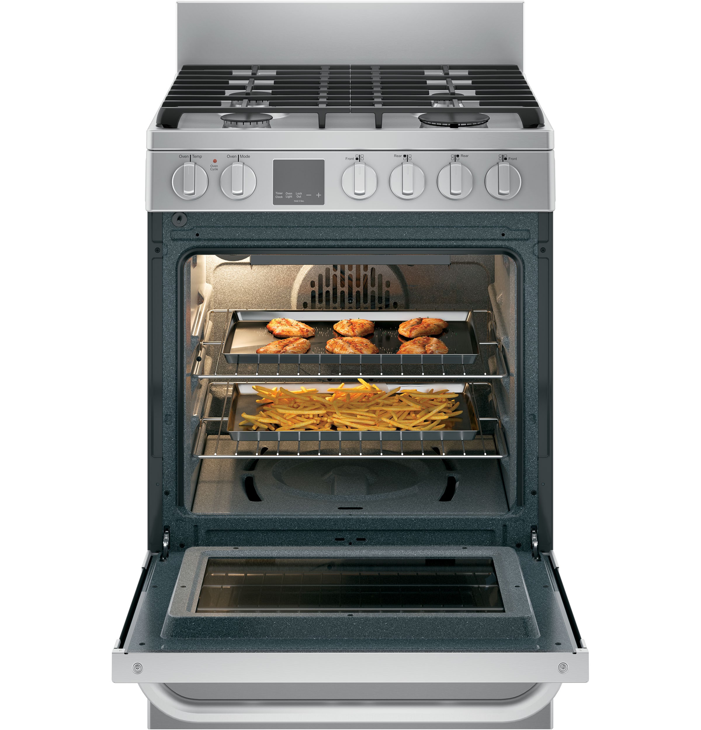 Haier 24-in 4 burners 2.9-cu ft Convection Oven Freestanding Natural Gas Range ( Stainless Steel )