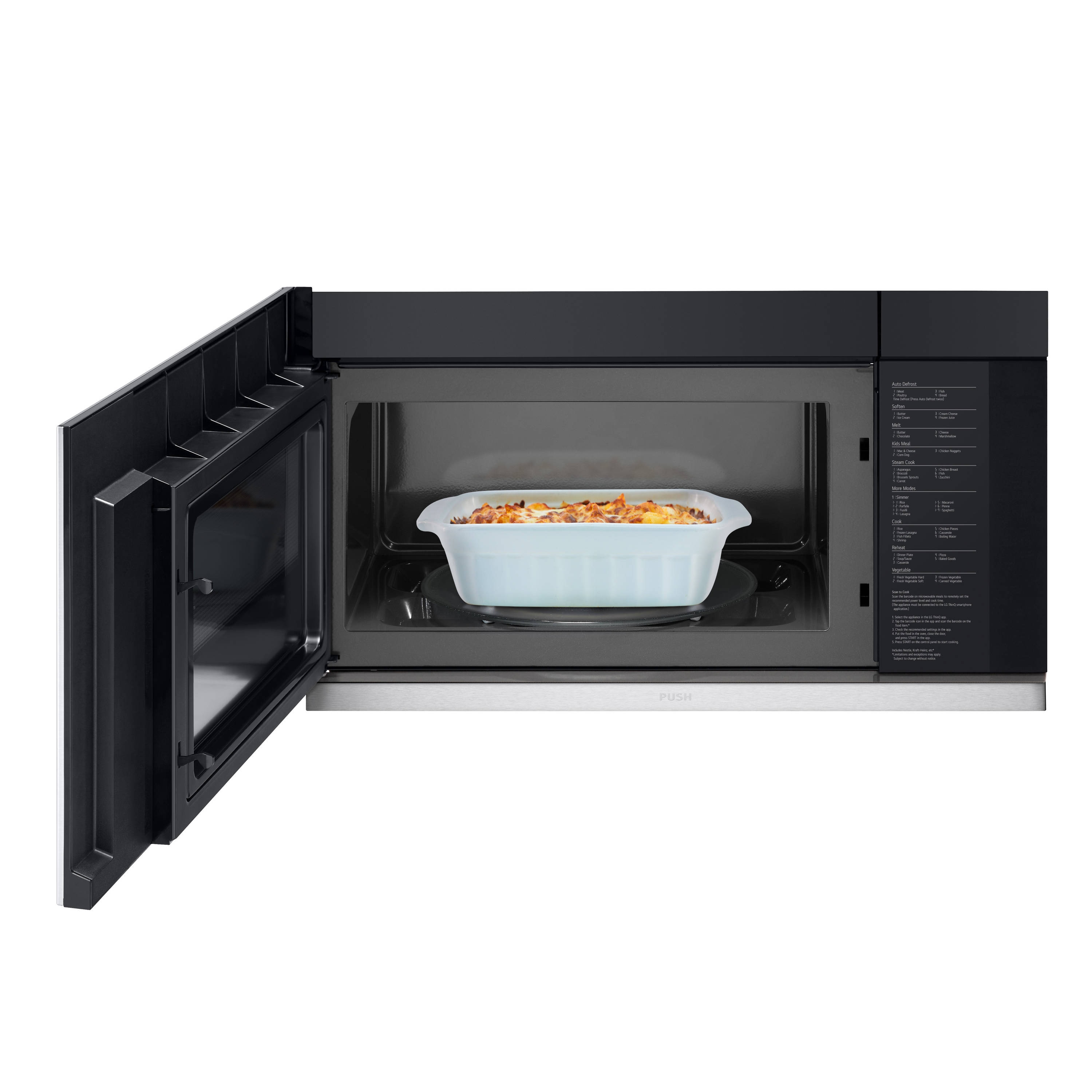 LG 2 1 cu ft 1050 Watt Smart Over the Range Microwave with Sensor Cooking Printproof Stainless Steel