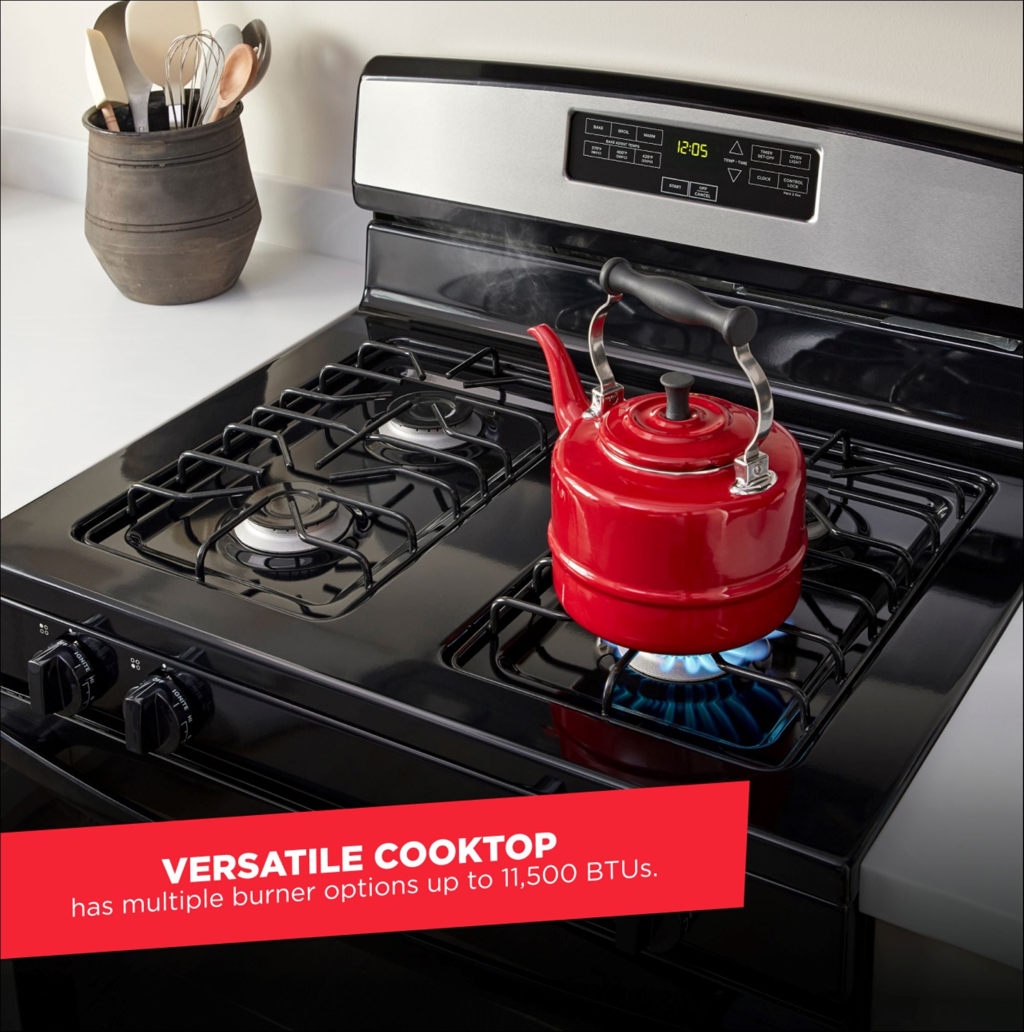 Amana 30-in 4 burners 5.1-cu ft Freestanding Natural Gas Range ( Black )