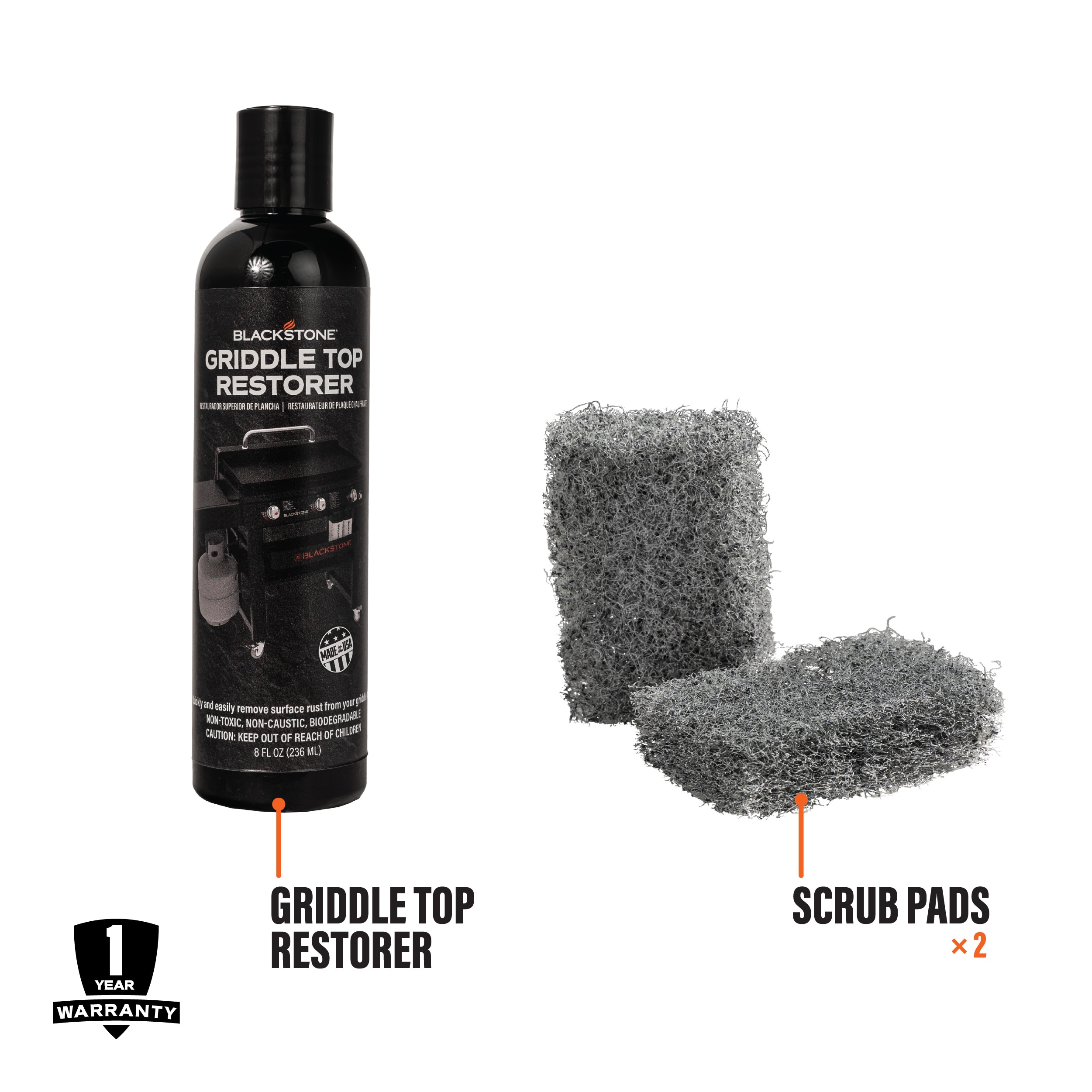 Blackstone Griddle Top Restoration Kit and Rust Remover 8 Fluid ounce(s) Grill grate/grid cleaner