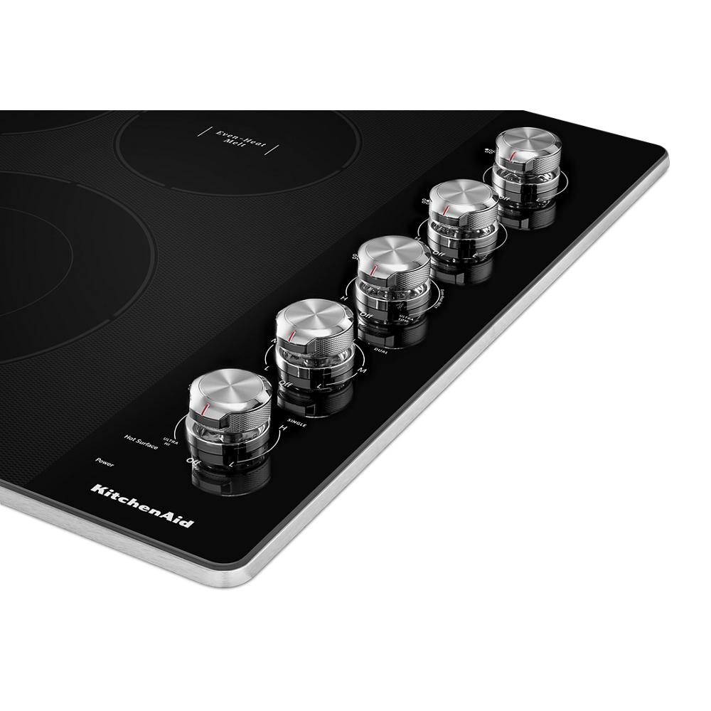 KitchenAid 30-in 5 burners Smooth Surface (Radiant) Stainless steel Electric Cooktop
