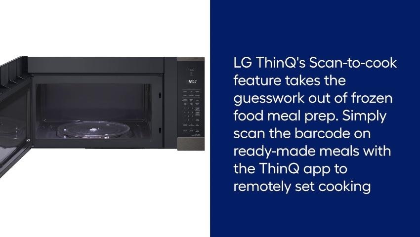 LG 1 8 cu ft 1000 Watt Smart Over the Range Microwave with Sensor Cooking Printproof Black Stainless Steel