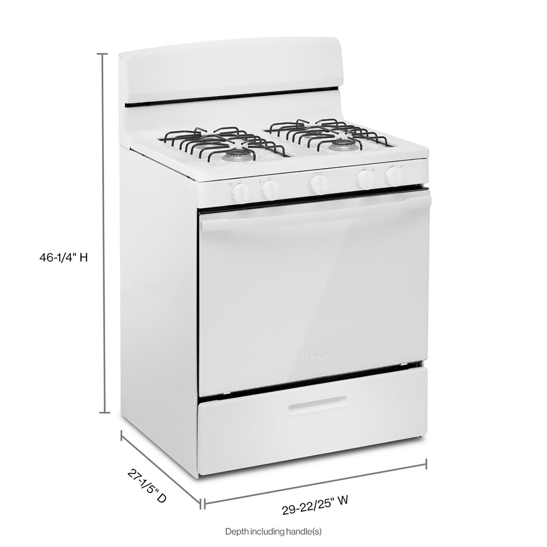 Amana 30-in 4 burners 5.1-cu ft Freestanding Natural Gas Range ( White )