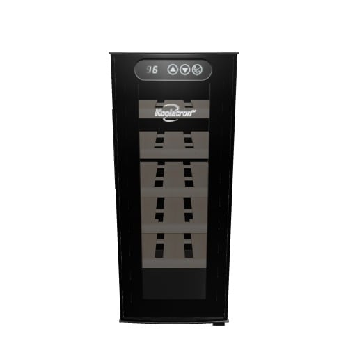 Koolatron 10.25-in W 12 -Bottles Black Deluxe 12 Bottle Capacity Freestanding Indoor Wine Cooler