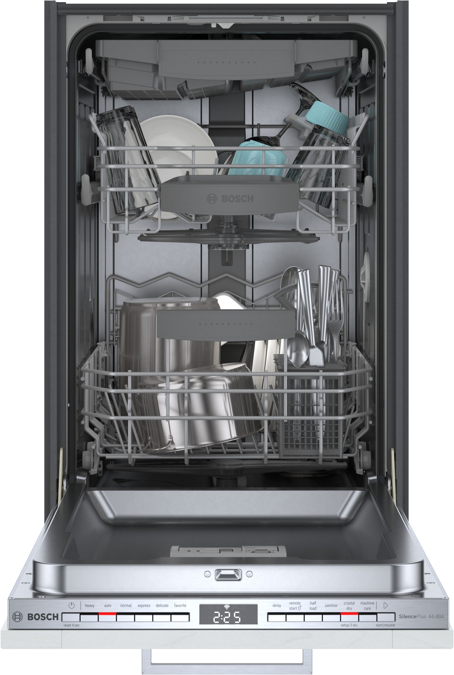 Bosch Top Control 18 in Smart Built In Dishwasher With Third Rack Custom 44 dBA
