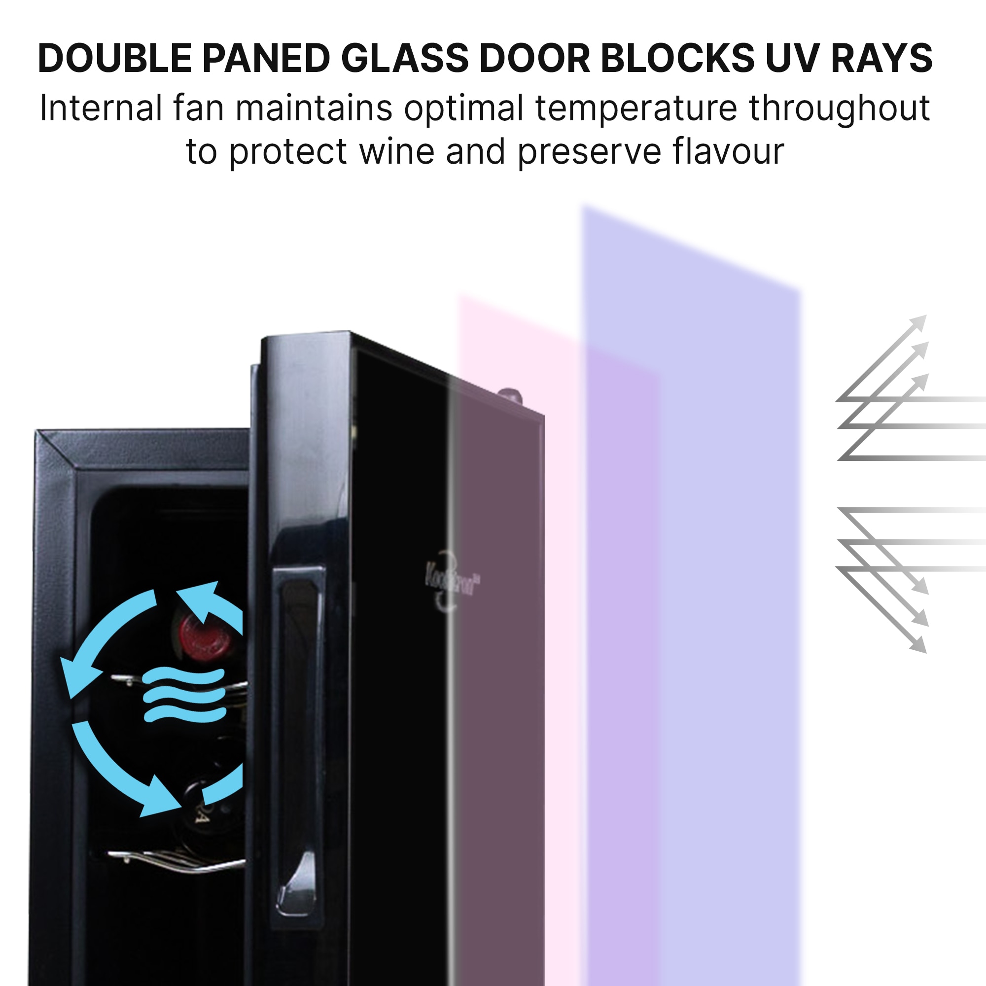 Koolatron 10-in W 18 -Bottles Black Dual Zone Cooling Freestanding Indoor Wine Cooler