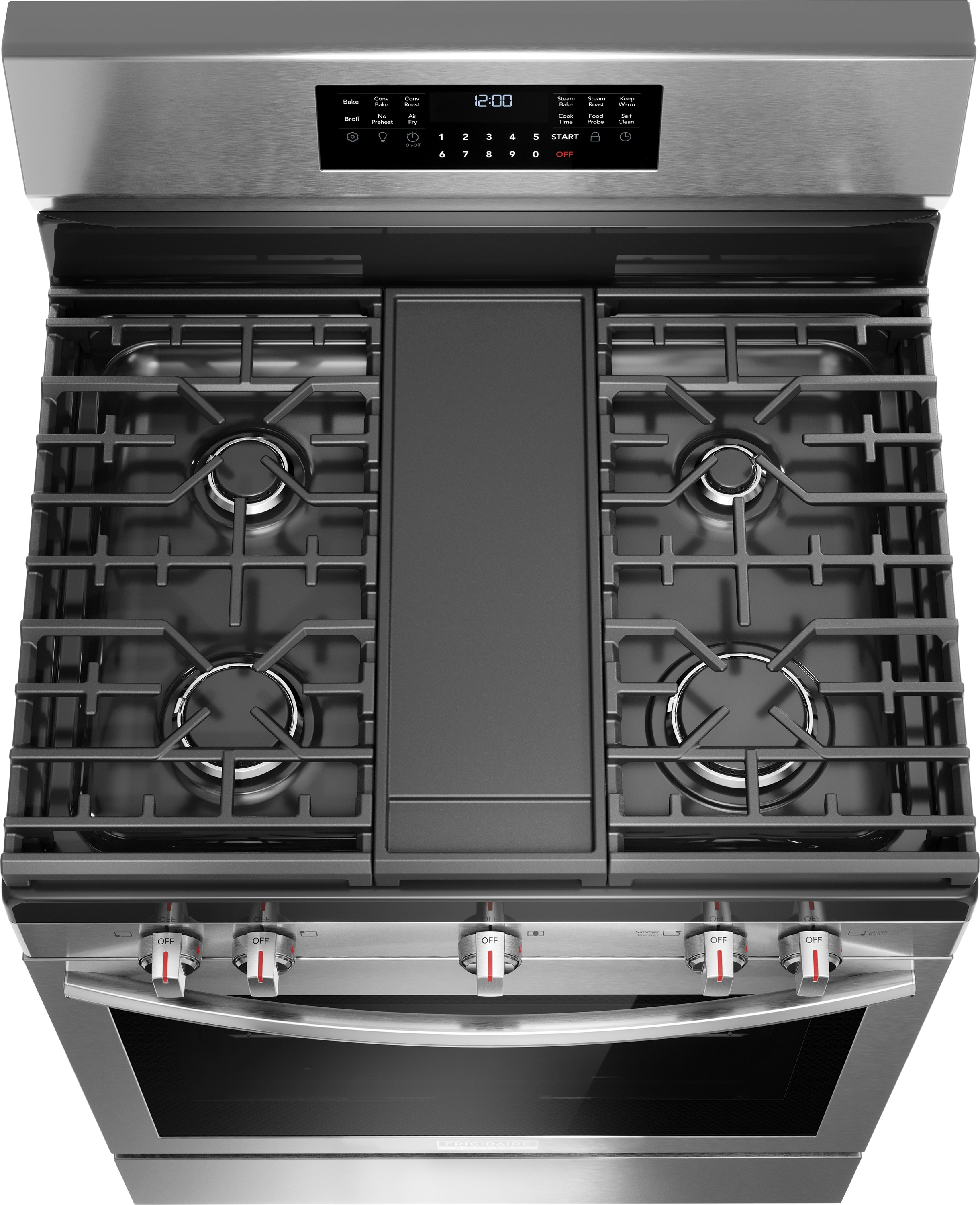 Frigidaire Gallery 30-in 5 burners 5.1-cu ft Air Fry Convection Oven Freestanding Natural Gas Range ( Fingerprint Resistant Stainless Steel )