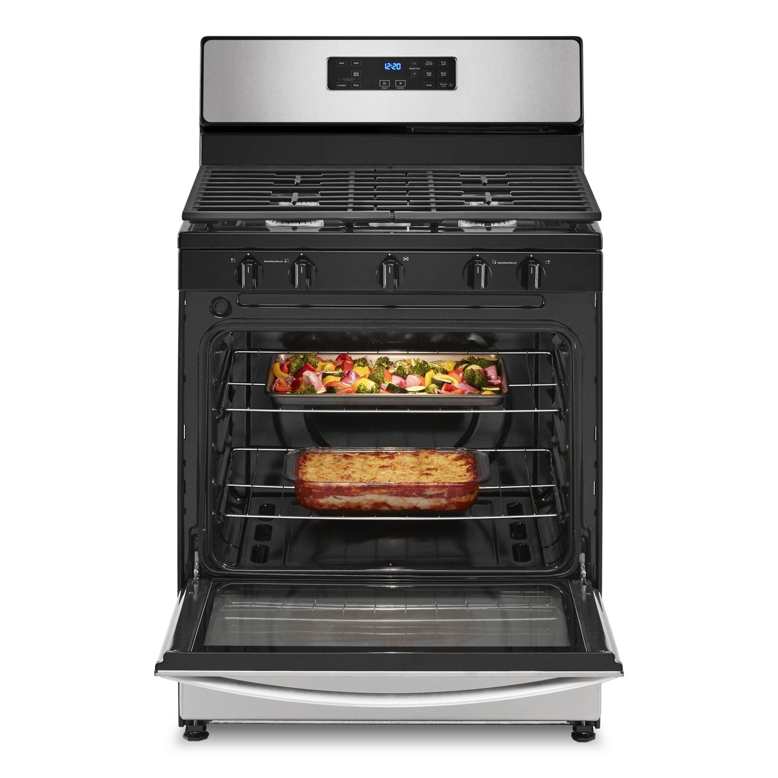 Whirlpool 30-in 5 burners 5.1-cu ft Freestanding Natural Gas Range ( Stainless Steel )