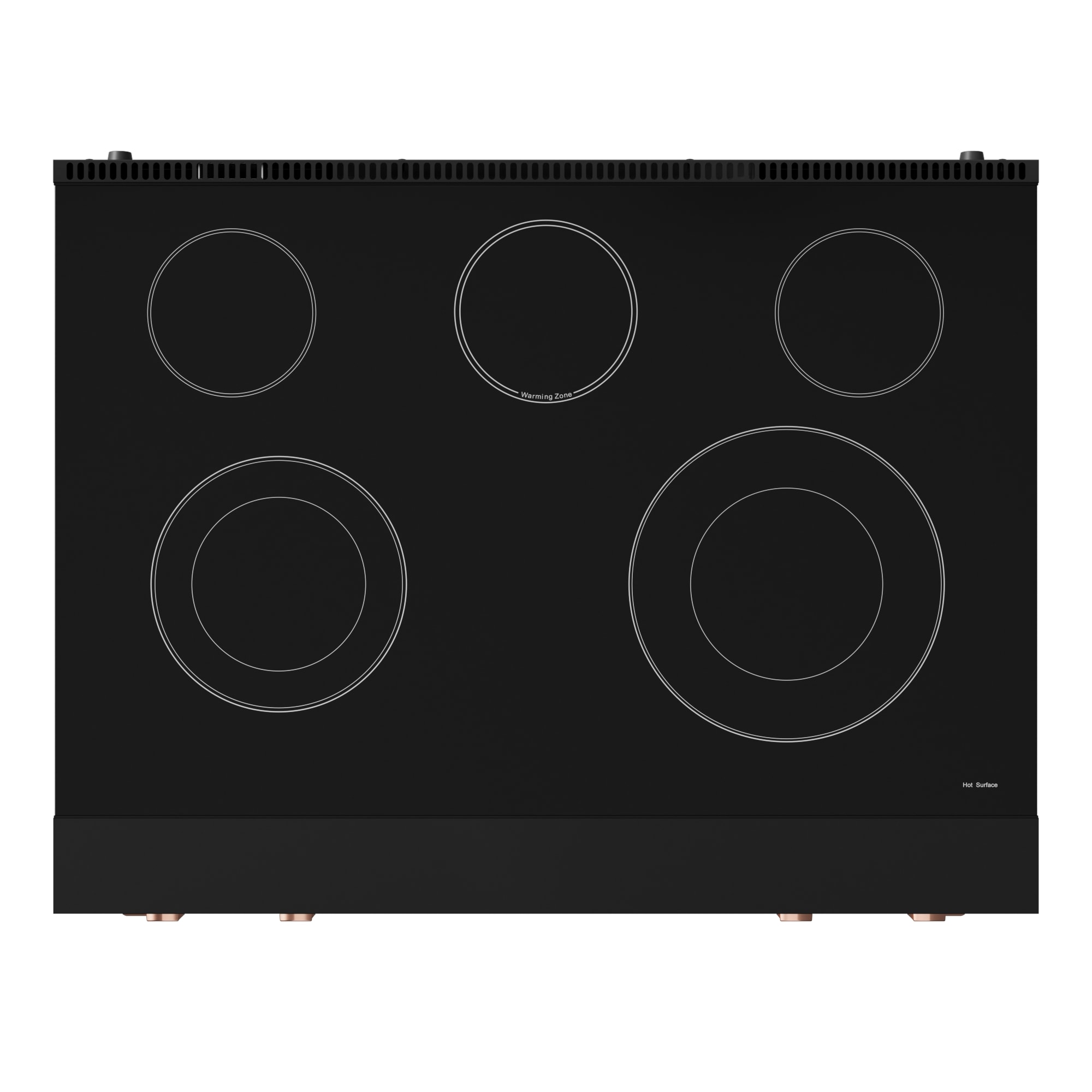 Thor Kitchen Gordon Ramsay Series 36-in Glass Top 5 burners 6-cu ft Air Fry Convection Oven Freestanding Electric Range ( Matte Black with Rose Gold Accents )