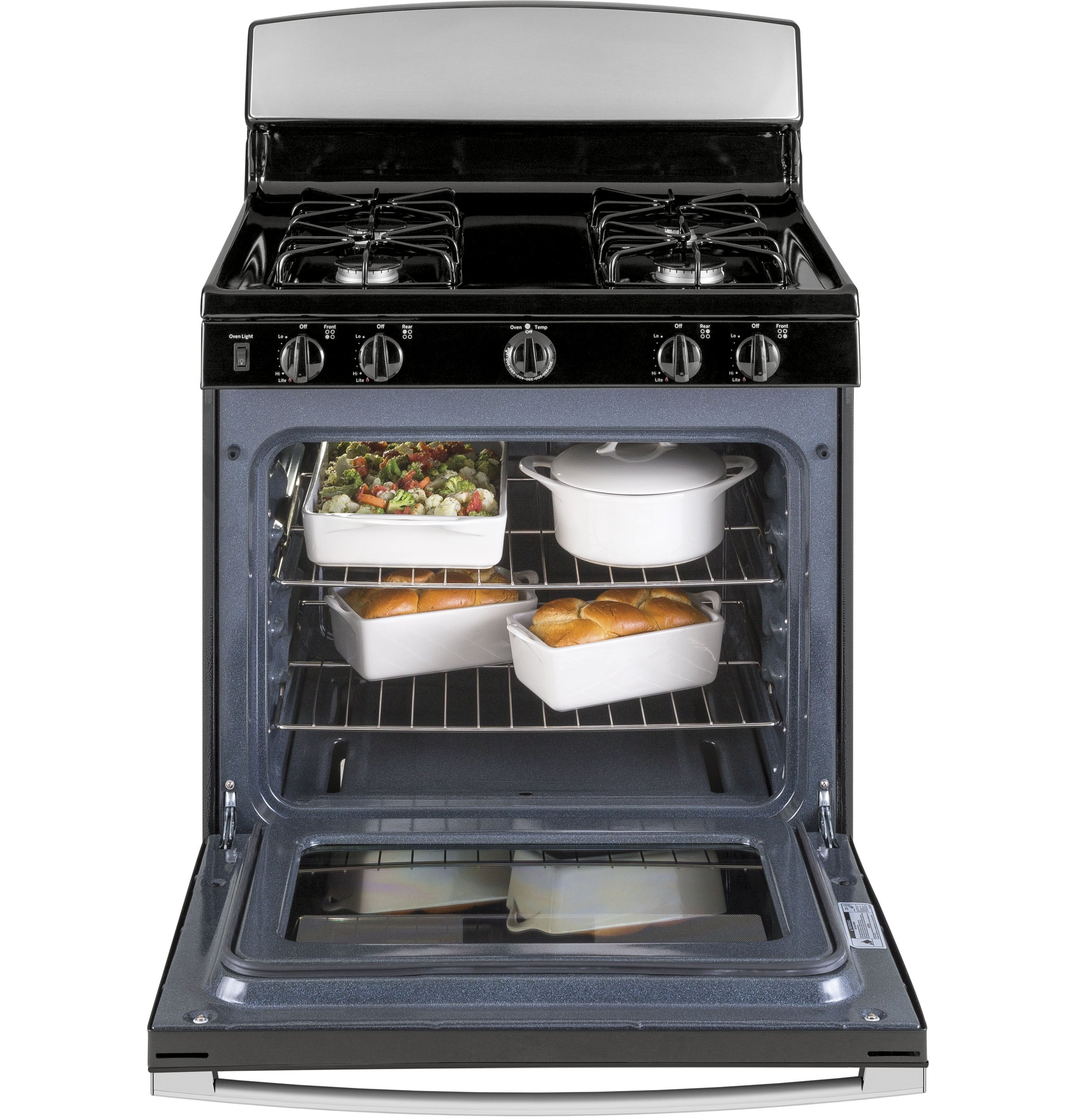GE 30-in 4 burners 4.8-cu ft Freestanding Natural Gas Range ( Stainless Steel )