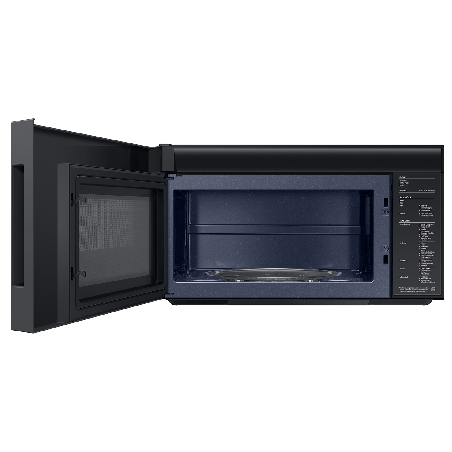 Samsung Bespoke Smart Over the Range Microwave 2 1 cu ft in White Glass with Auto Dimming Glass Touch Controls