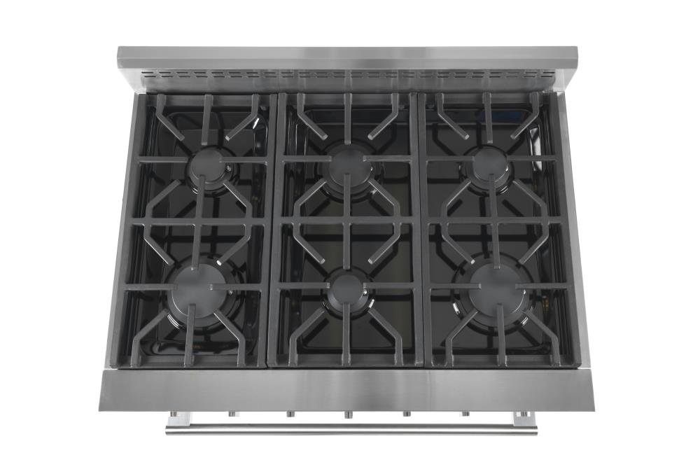 NXR LS 36-in Standard 6 burners Convection Oven Freestanding Dual Fuel Range ( Stainless steel )