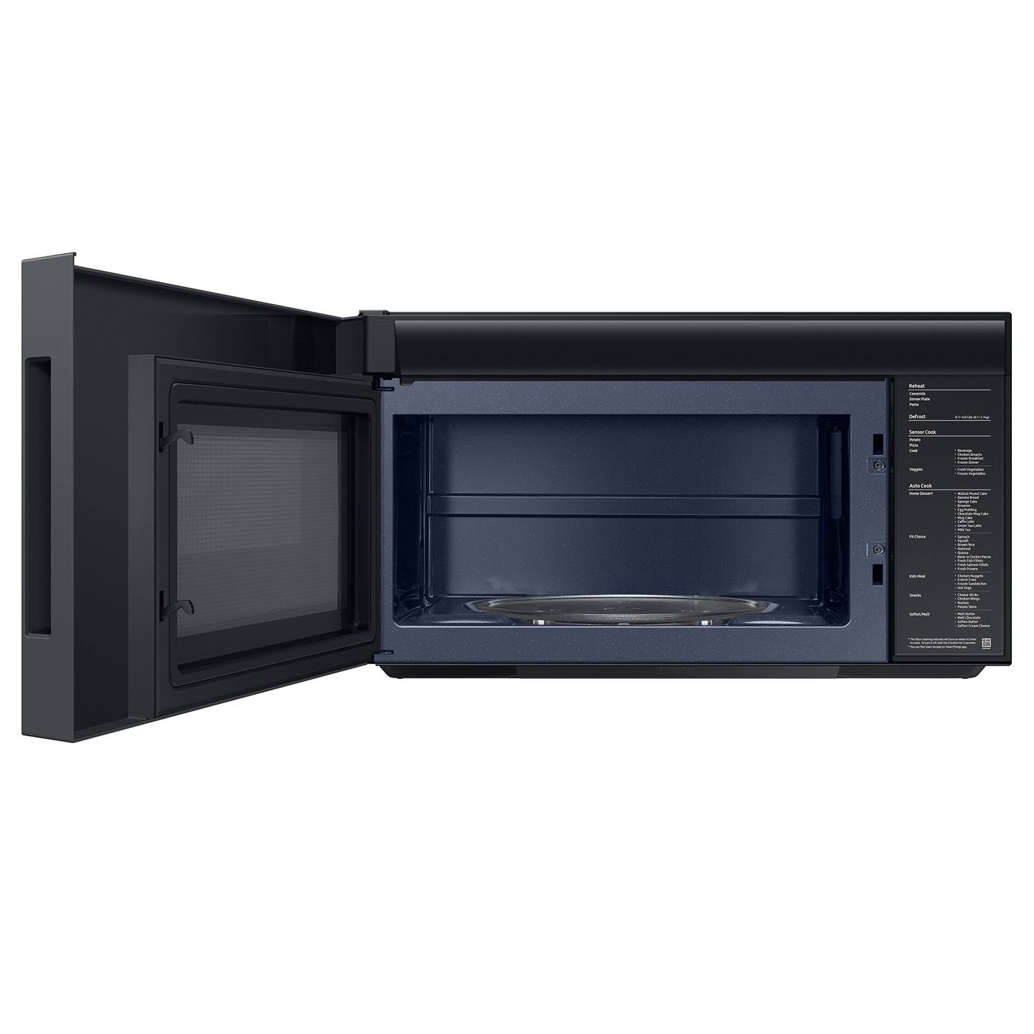 Samsung Bespoke Smart Over the Range Microwave 2 1 cu ft in Stainless Steel with Auto Dimming Glass Touch Controls
