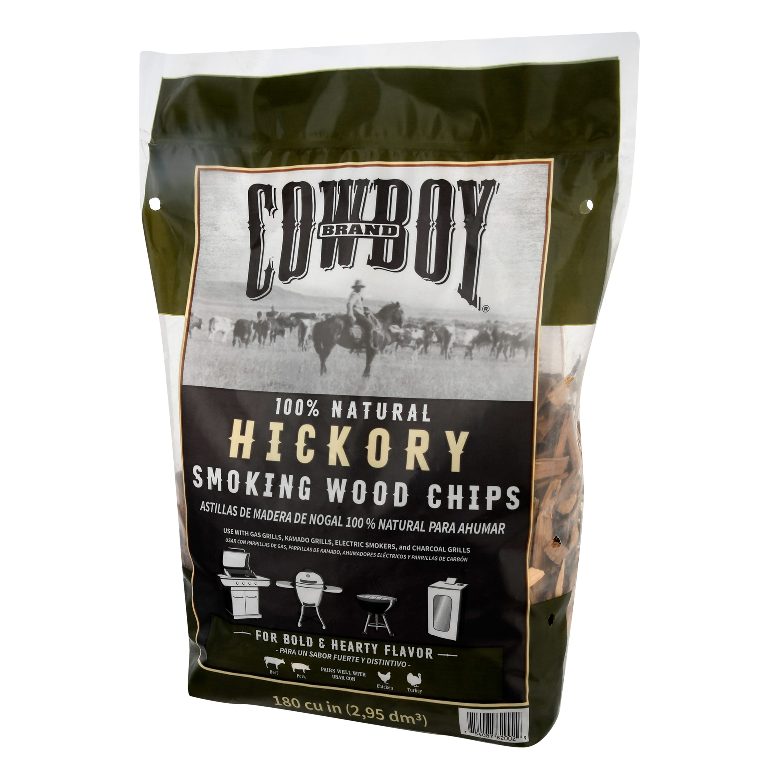 Cowboy Charcoal Hickory 180 Cubic inch(es) Wood chips