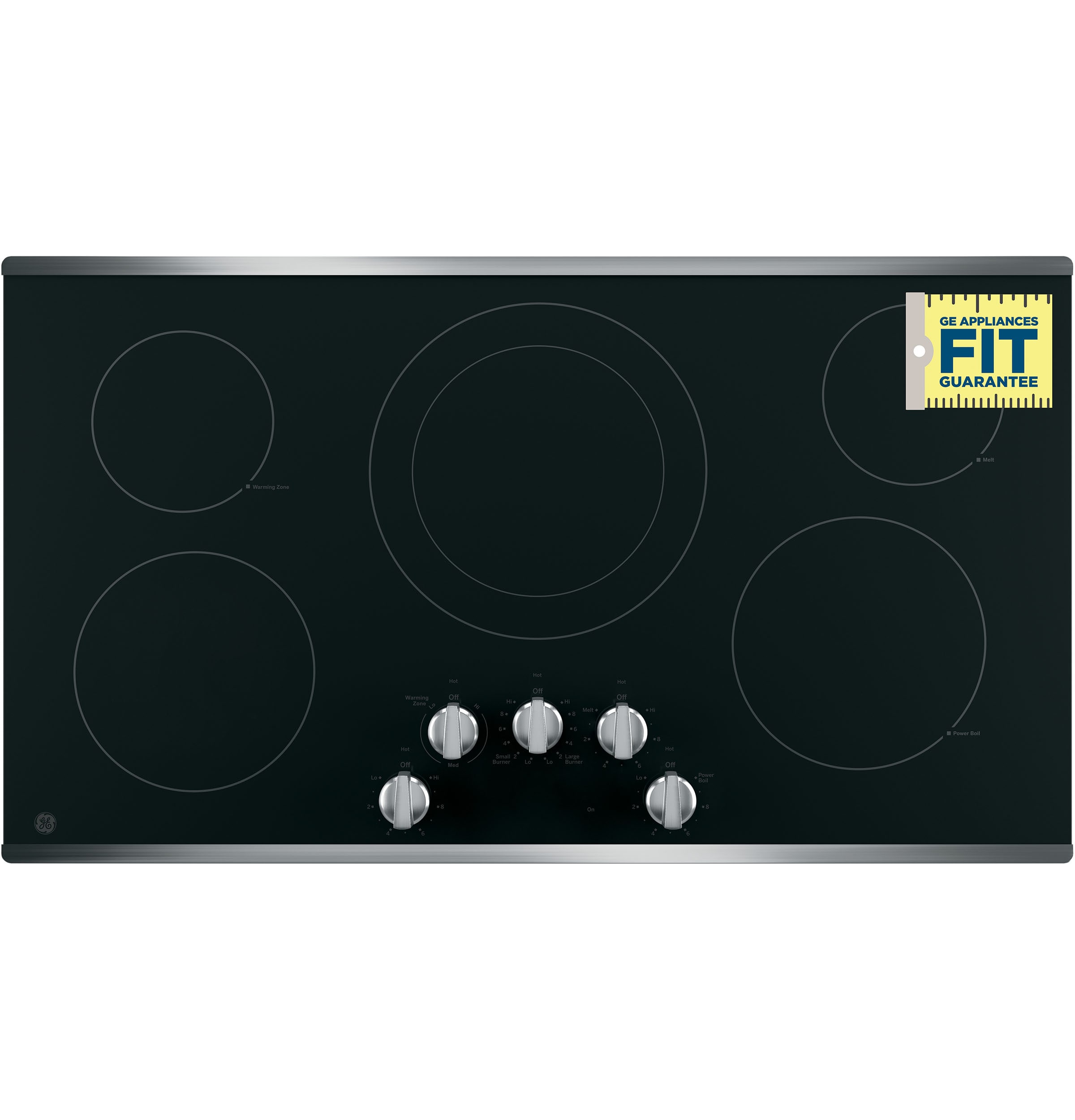 GE 36-in 5 burners Smooth Surface (Radiant) Stainless steel Electric Cooktop