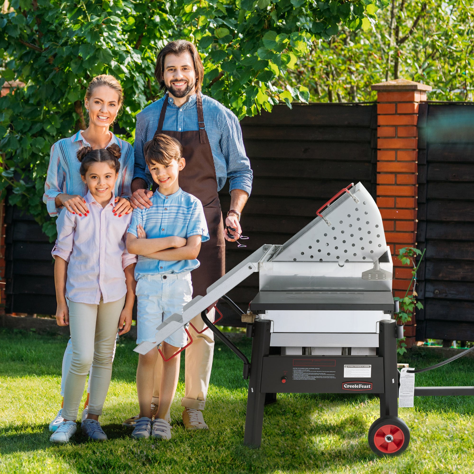 Creole Feast 70 Qt Single Sack Crawfish Seafood Boiler 2 -Burner Propane 20-lb. tank Electronic Aluminum Boiler