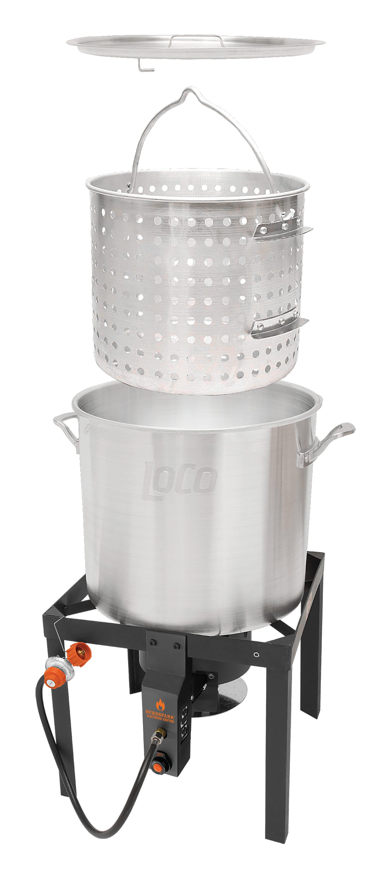LoCo COOKERS Loco 80Qt kit 1 -Burner Propane 20-lb. tank Electronic Stainless steel Jet cooker