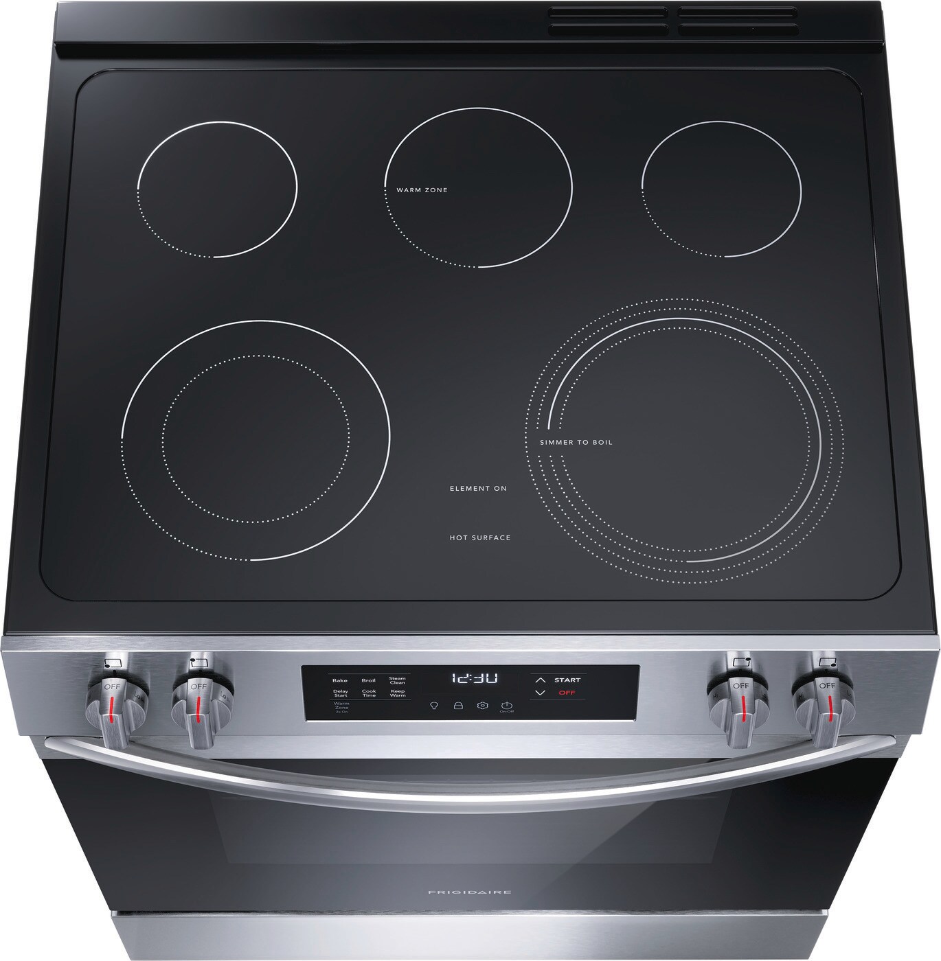 Frigidaire 30-in Glass Top 5 burners 5.3-cu ft Slide-In Electric Range Stainless steel )