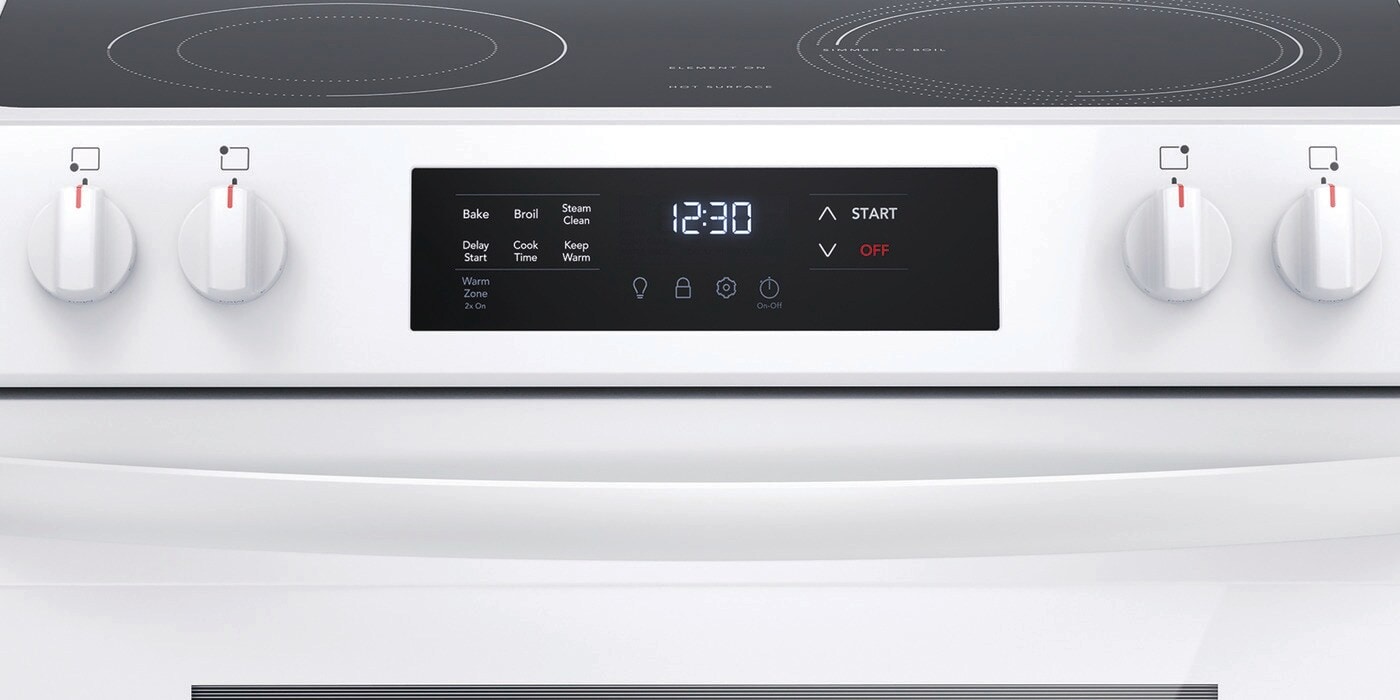 Frigidaire 30-in Glass Top 5 burners 5.3-cu ft Slide-In Electric Range White )