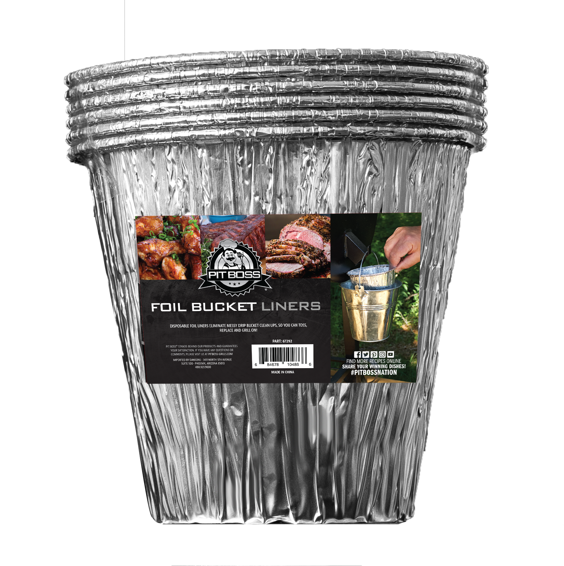 Pit Boss Bucket Liners 6 -Pack 6-in x 6-in W Disposable Aluminum foil Grill Drip cup
