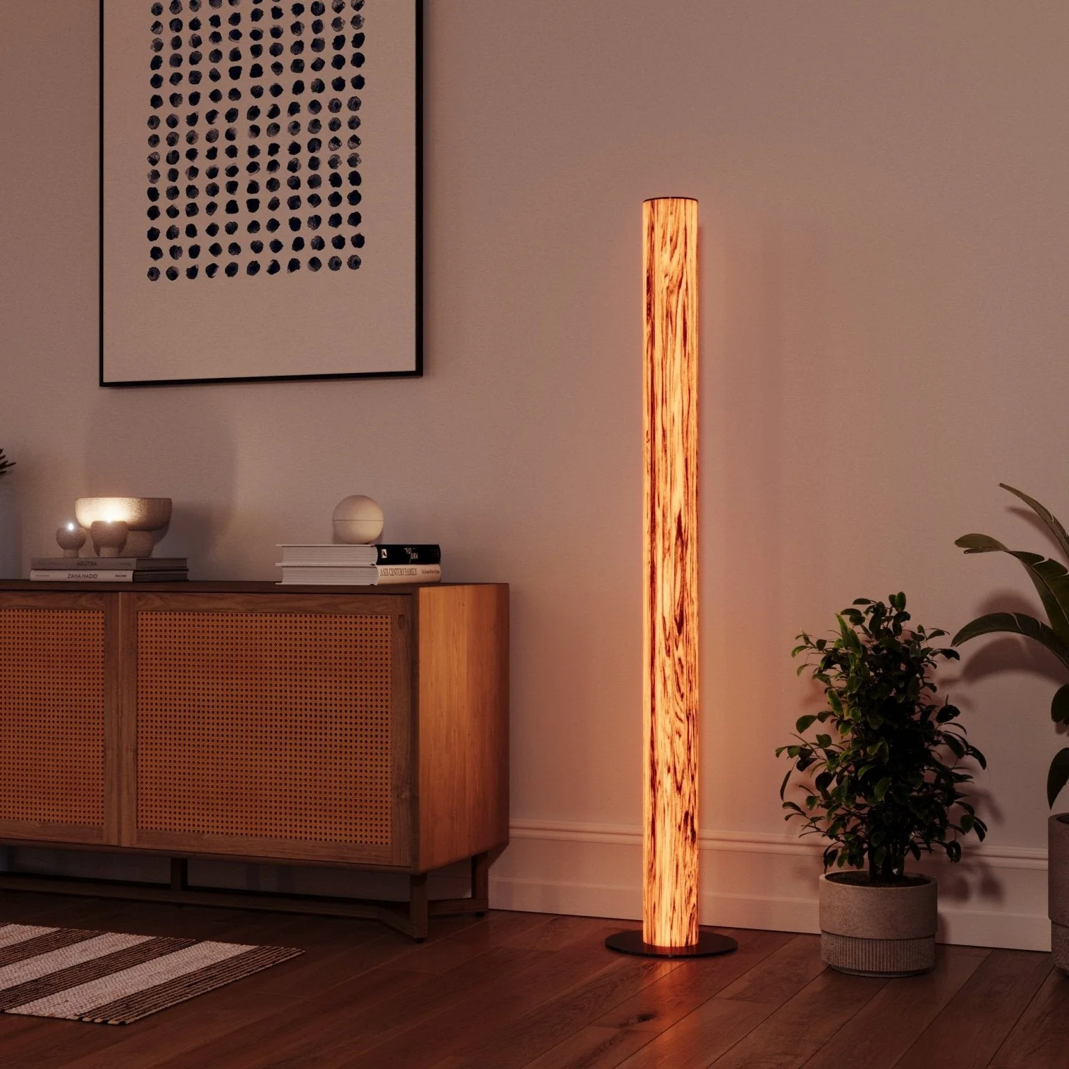 Columna Stehlampe Nussbaum satin