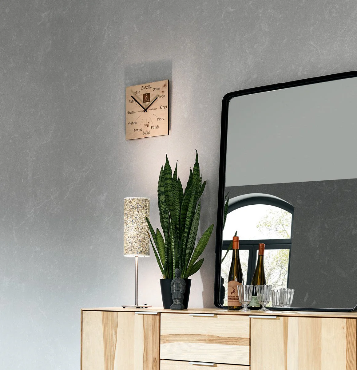 Arboreus Tischlampe Heu mit Kornblumen