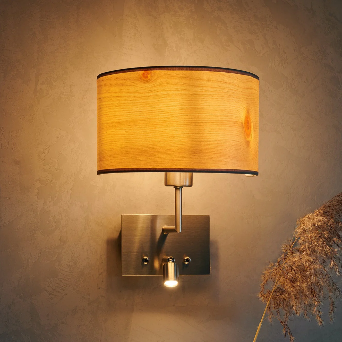 Wandlampe mit Leselicht Cortexa Zirbe