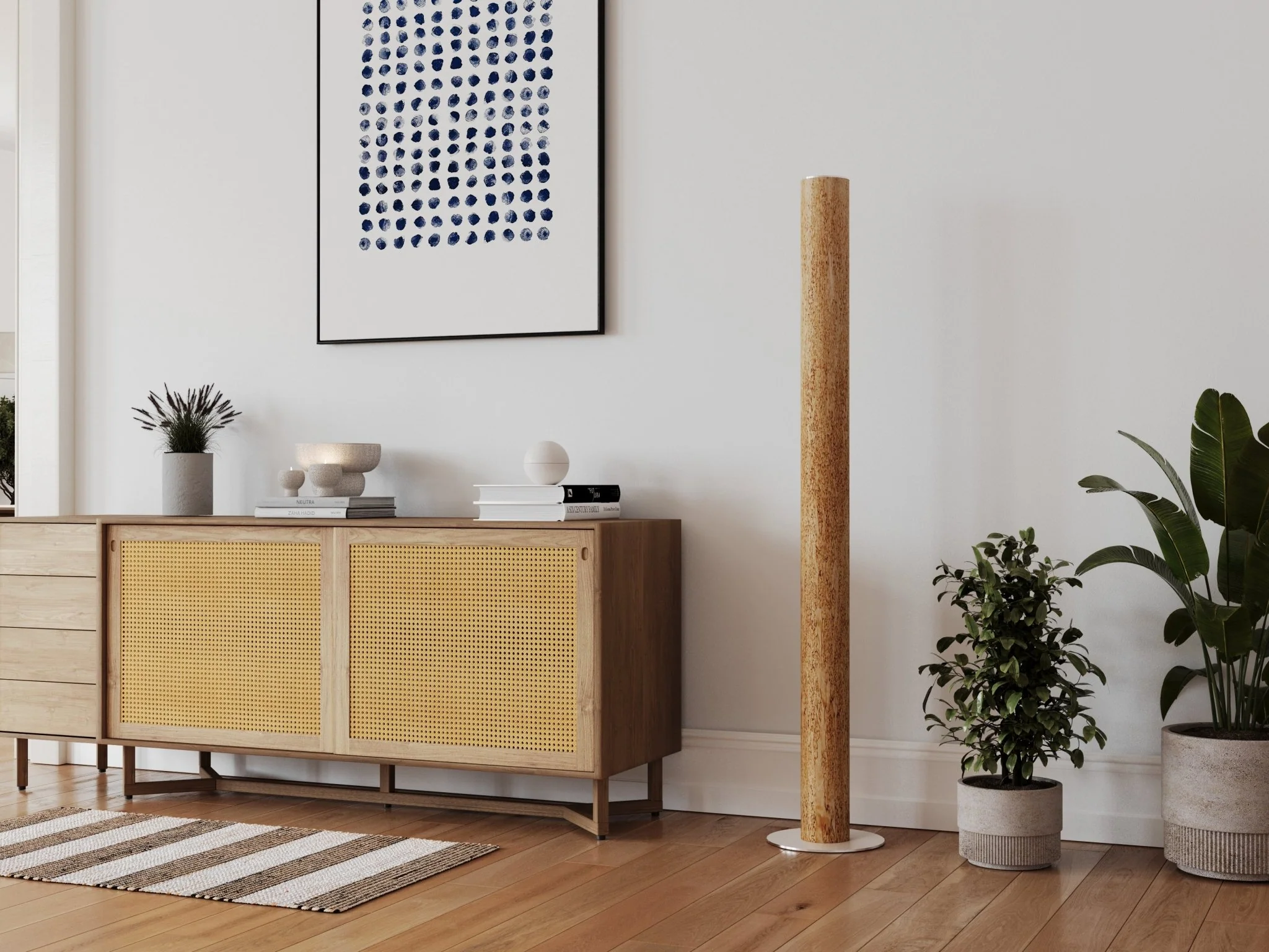 Columna Stehlampe Birke Maser