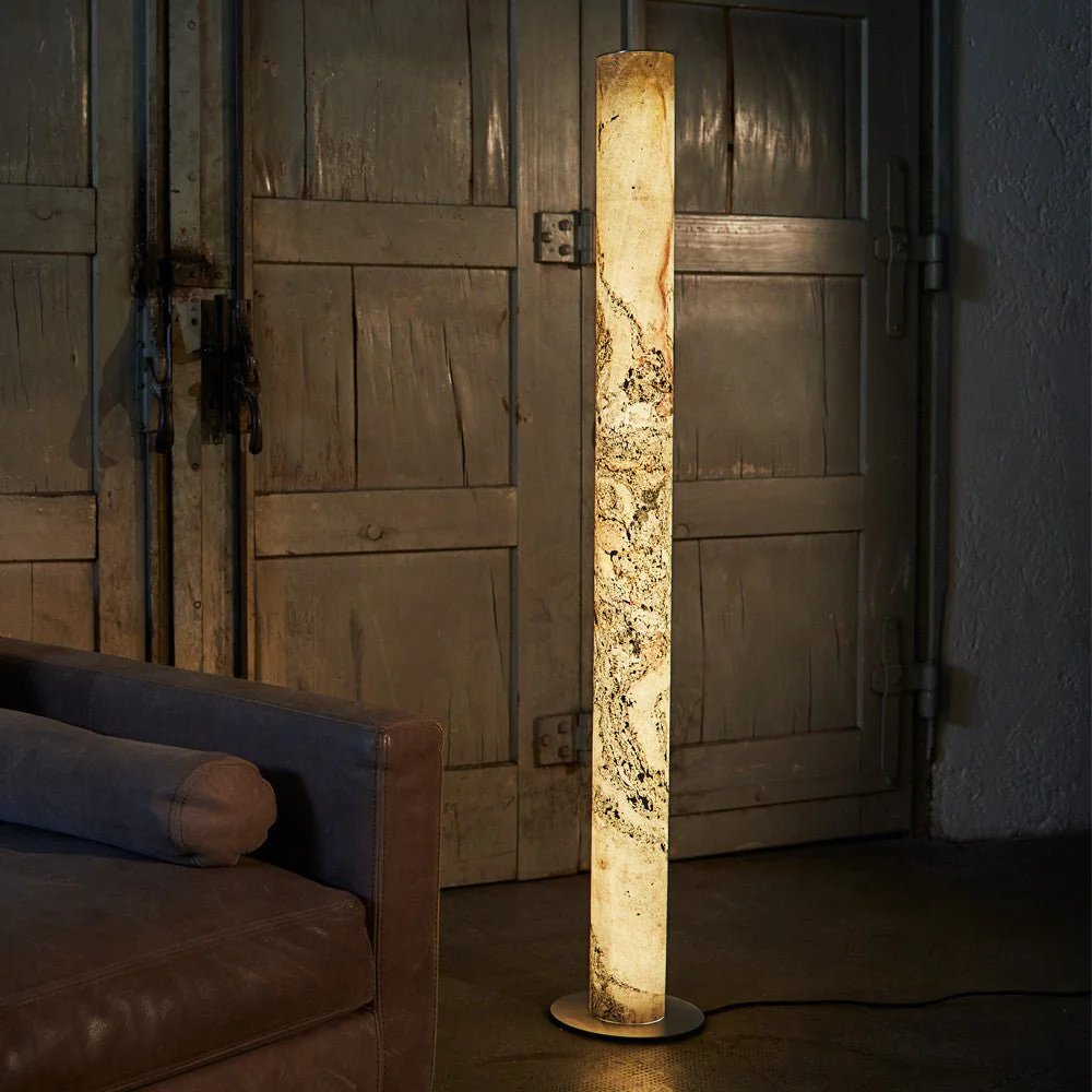 Columna Stehlampe Stein Weißperle