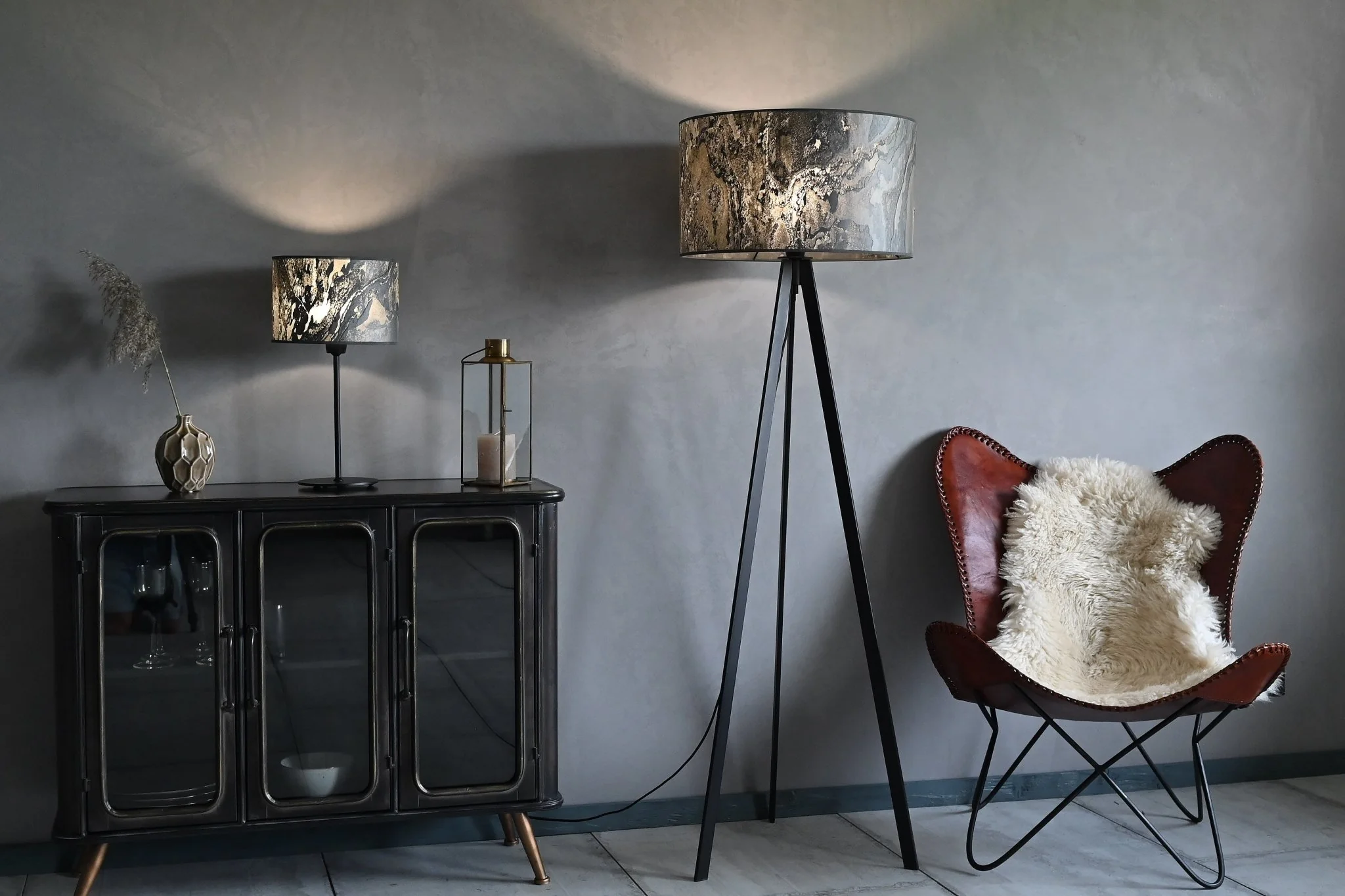 Atticus Stehlampe Schiefer Anthrazit