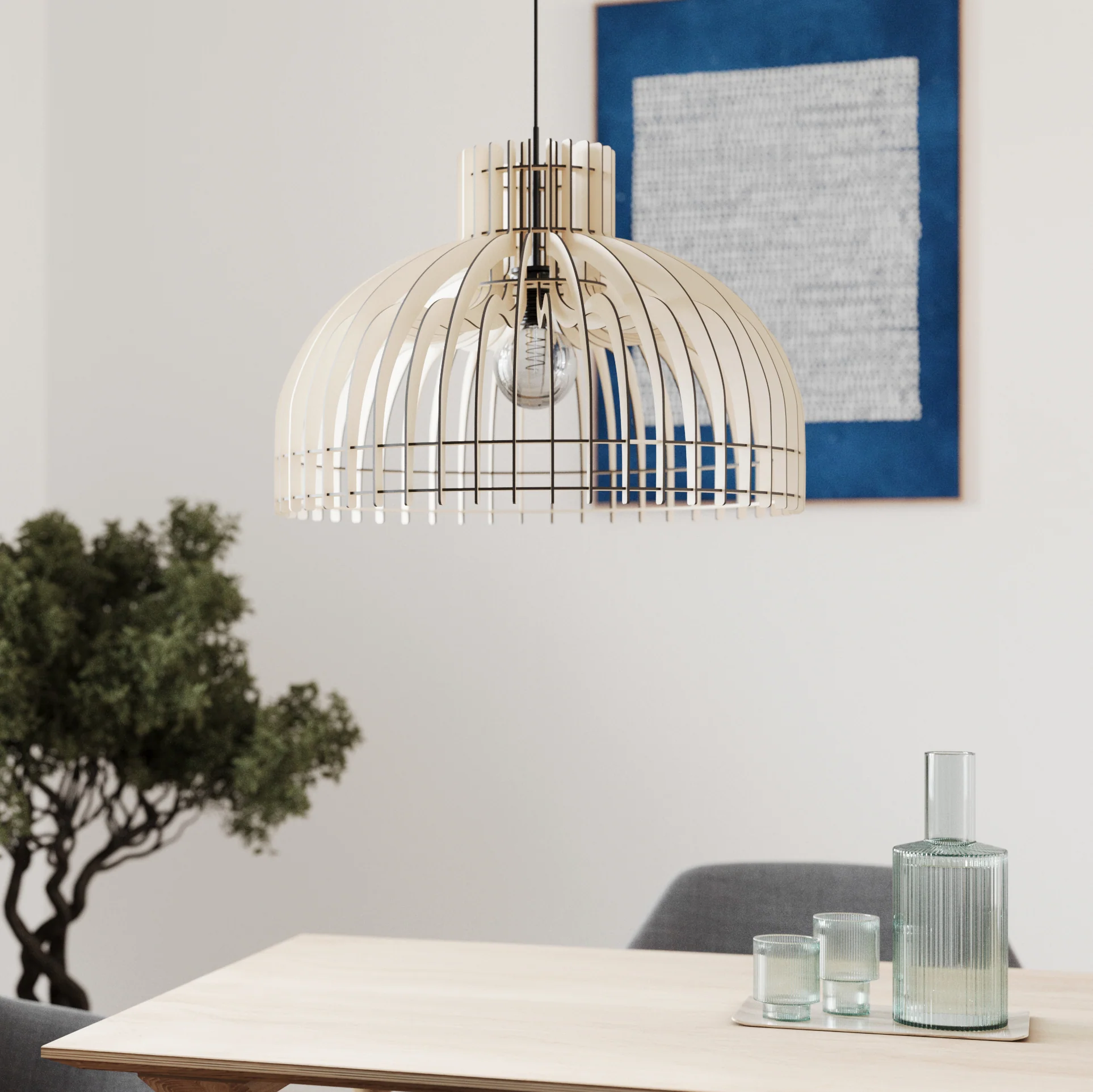 Holz Hängelampe Modell Bella