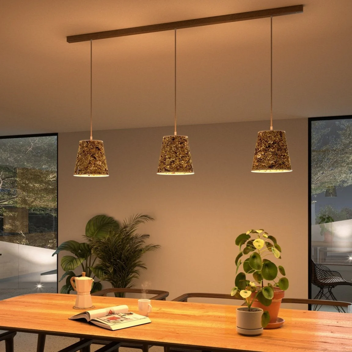 3er Set Konus Pendellampe Almwiese