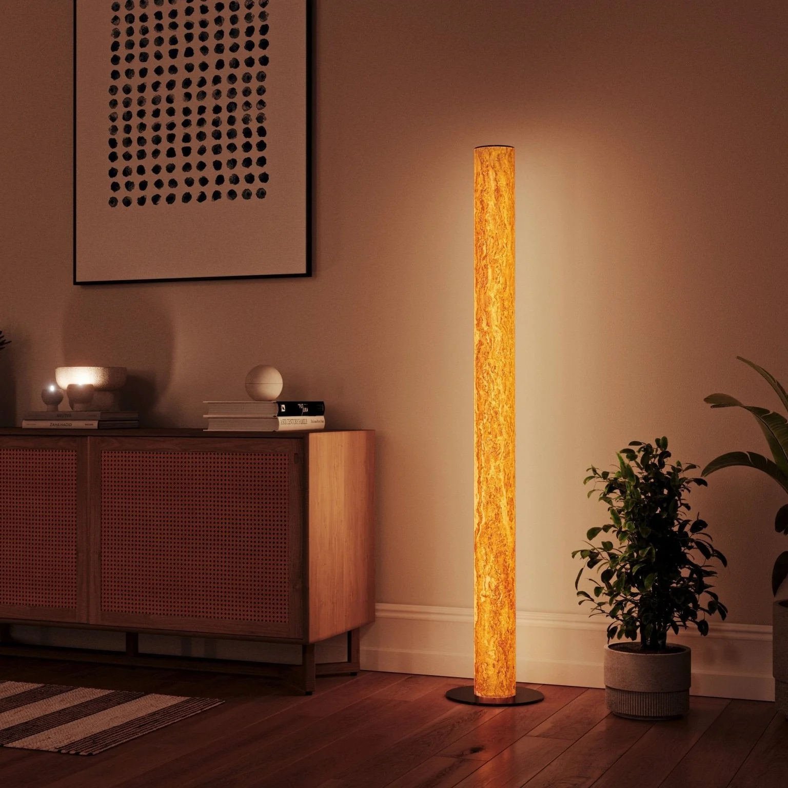 Columna Stehlampe Birke Maser