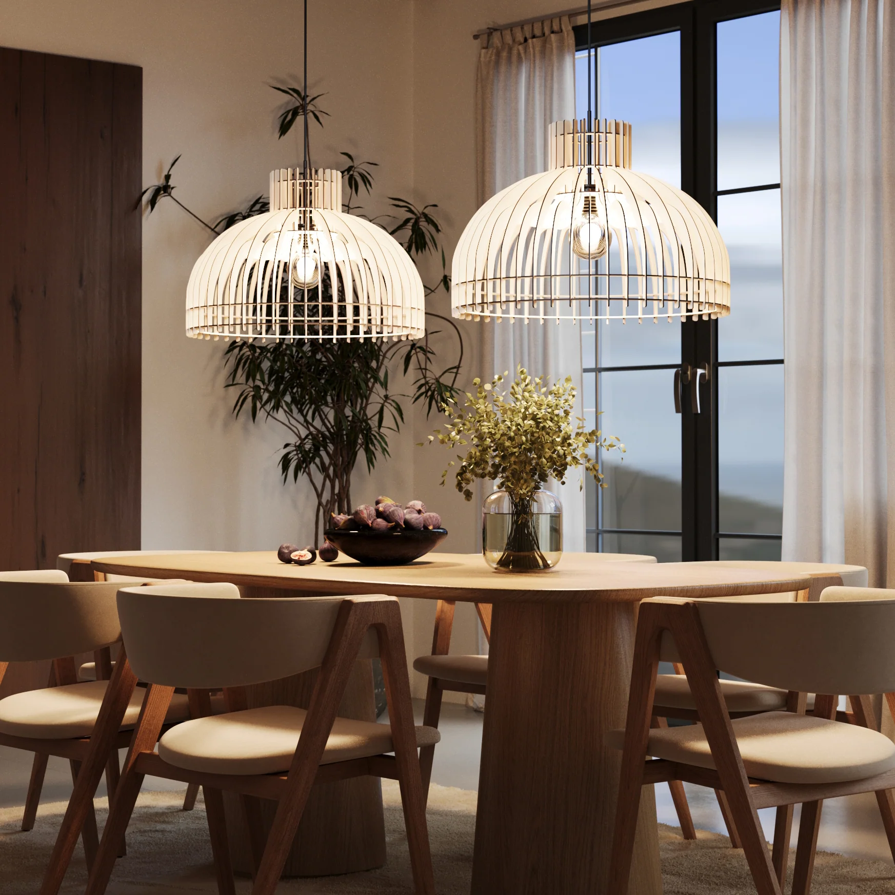 Holz Hängelampe Modell Bella