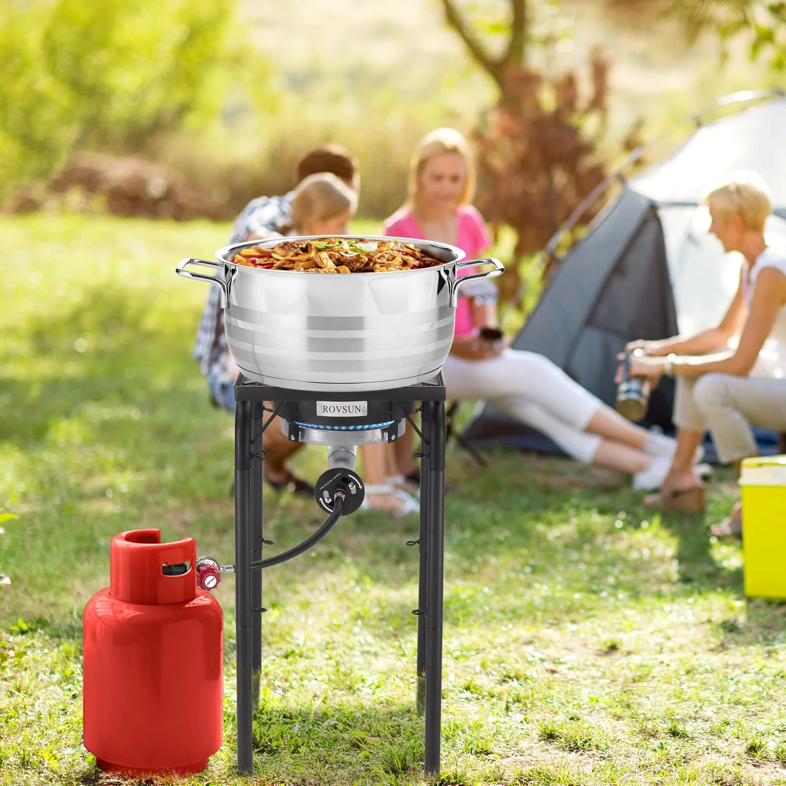 Single Burner 200,000 BTU Outdoor Propane Stove for Camping
