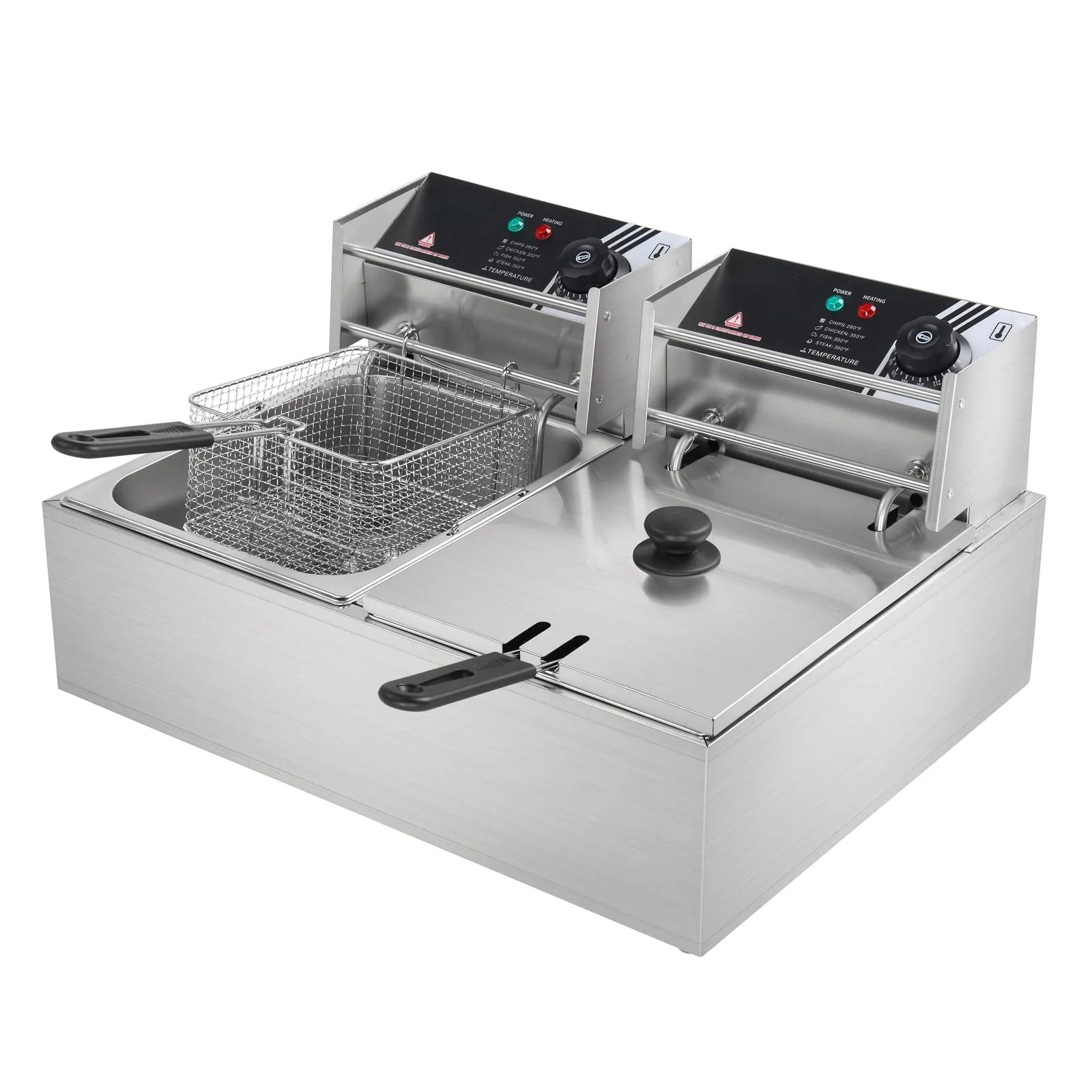 22.8 QT 110V 5000W Double Tank Electric Deep Fryer